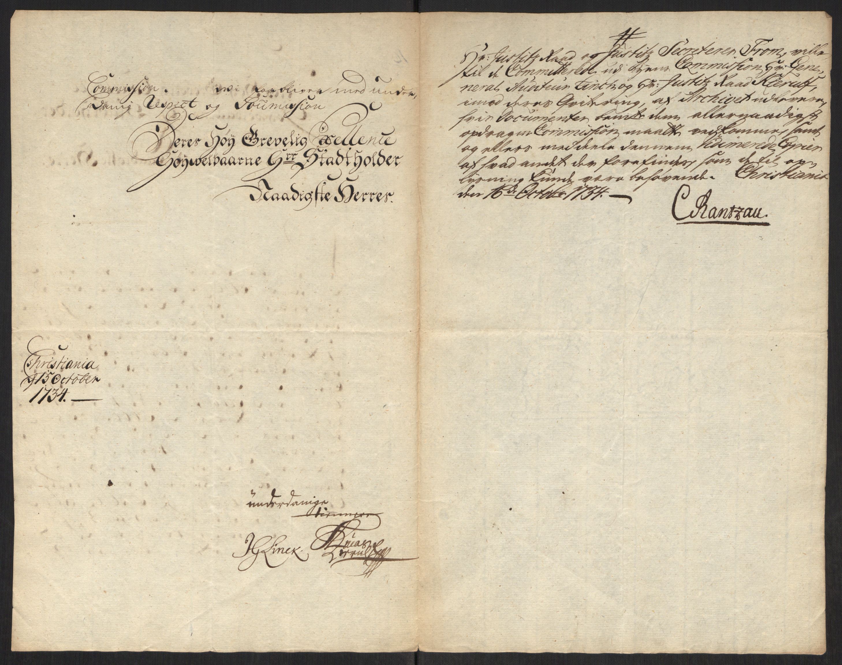 Stattholderembetet 1572-1771, AV/RA-EA-2870/Ef/L0107: Brev fra embetsmenn og andre, 1733-1734, p. 400