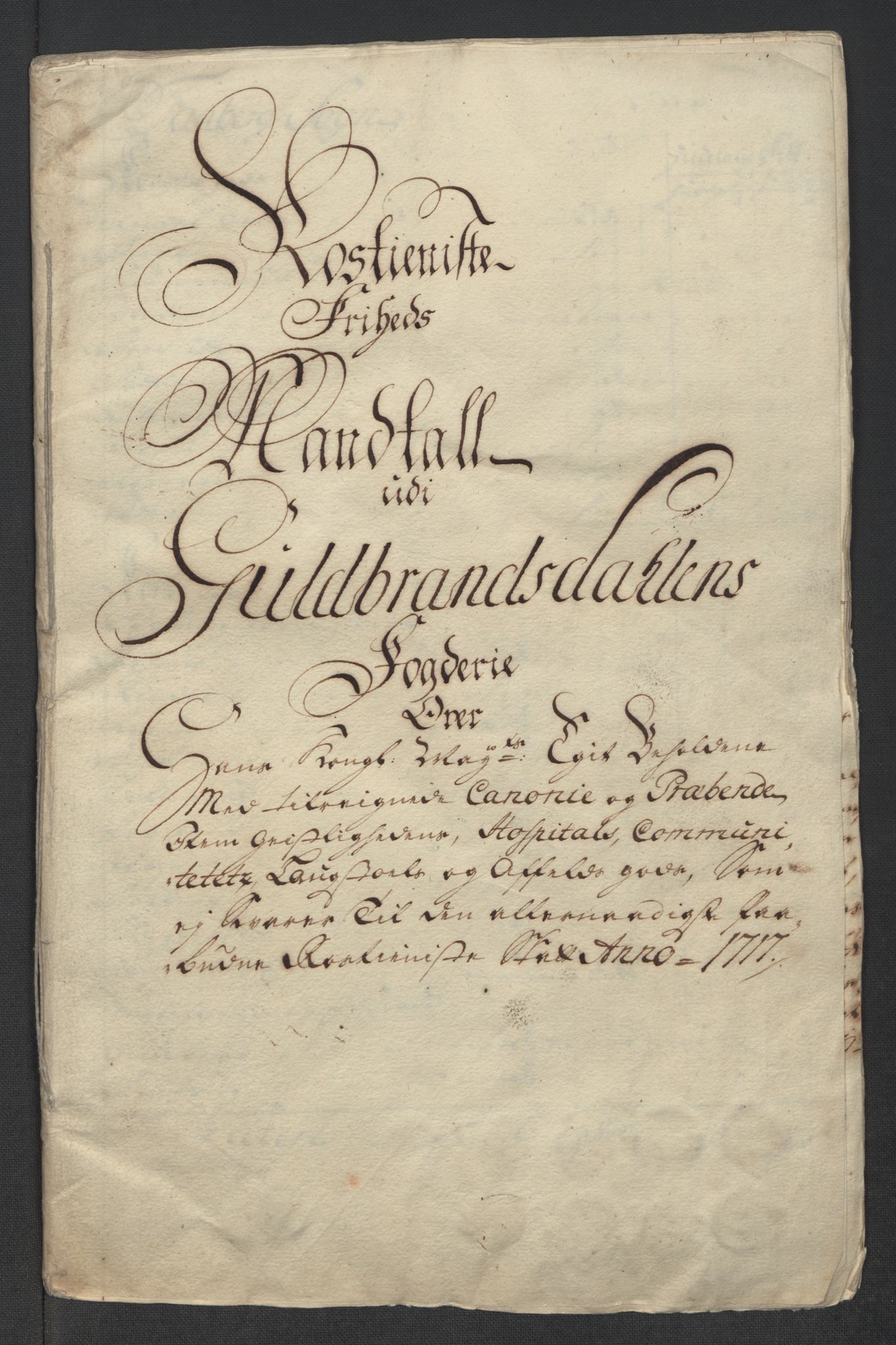 Rentekammeret inntil 1814, Reviderte regnskaper, Fogderegnskap, RA/EA-4092/R17/L1187: Fogderegnskap Gudbrandsdal, 1717, p. 13