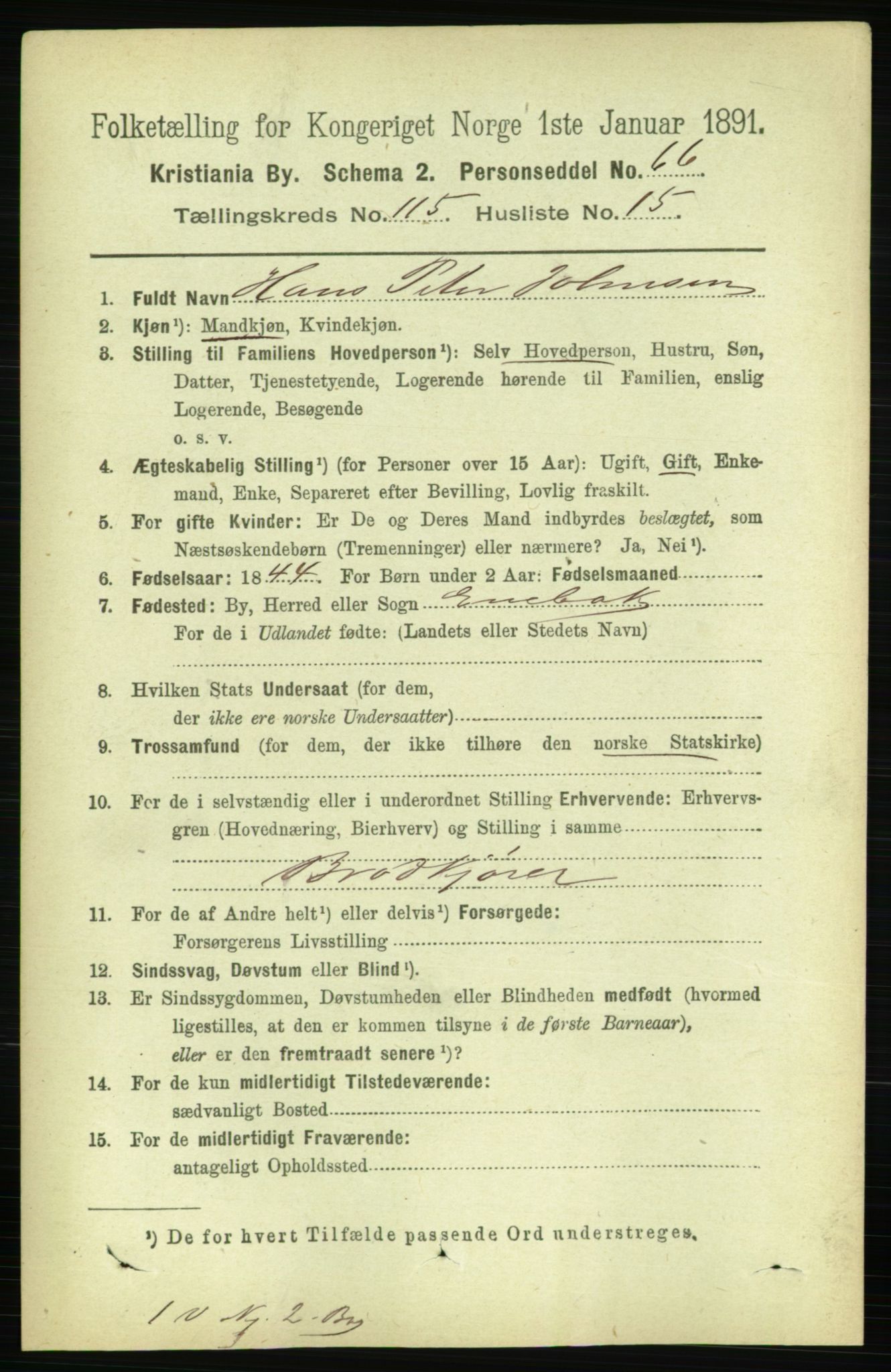 RA, 1891 census for 0301 Kristiania, 1891, p. 62203