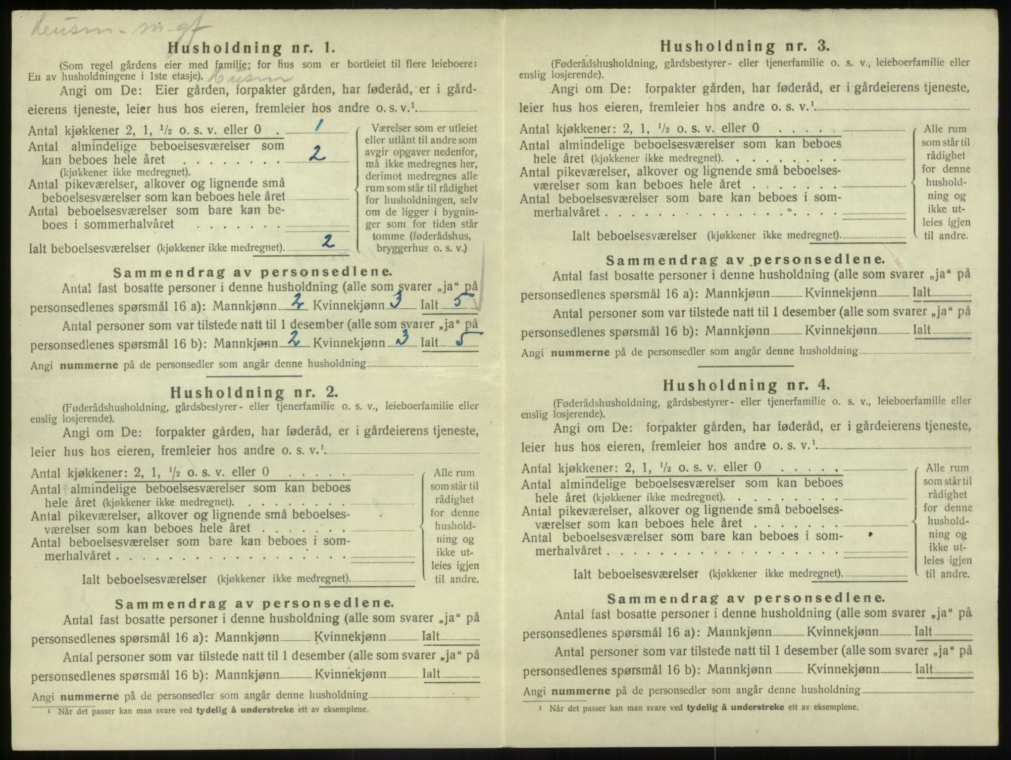 SAB, 1920 census for Vevring, 1920, p. 206