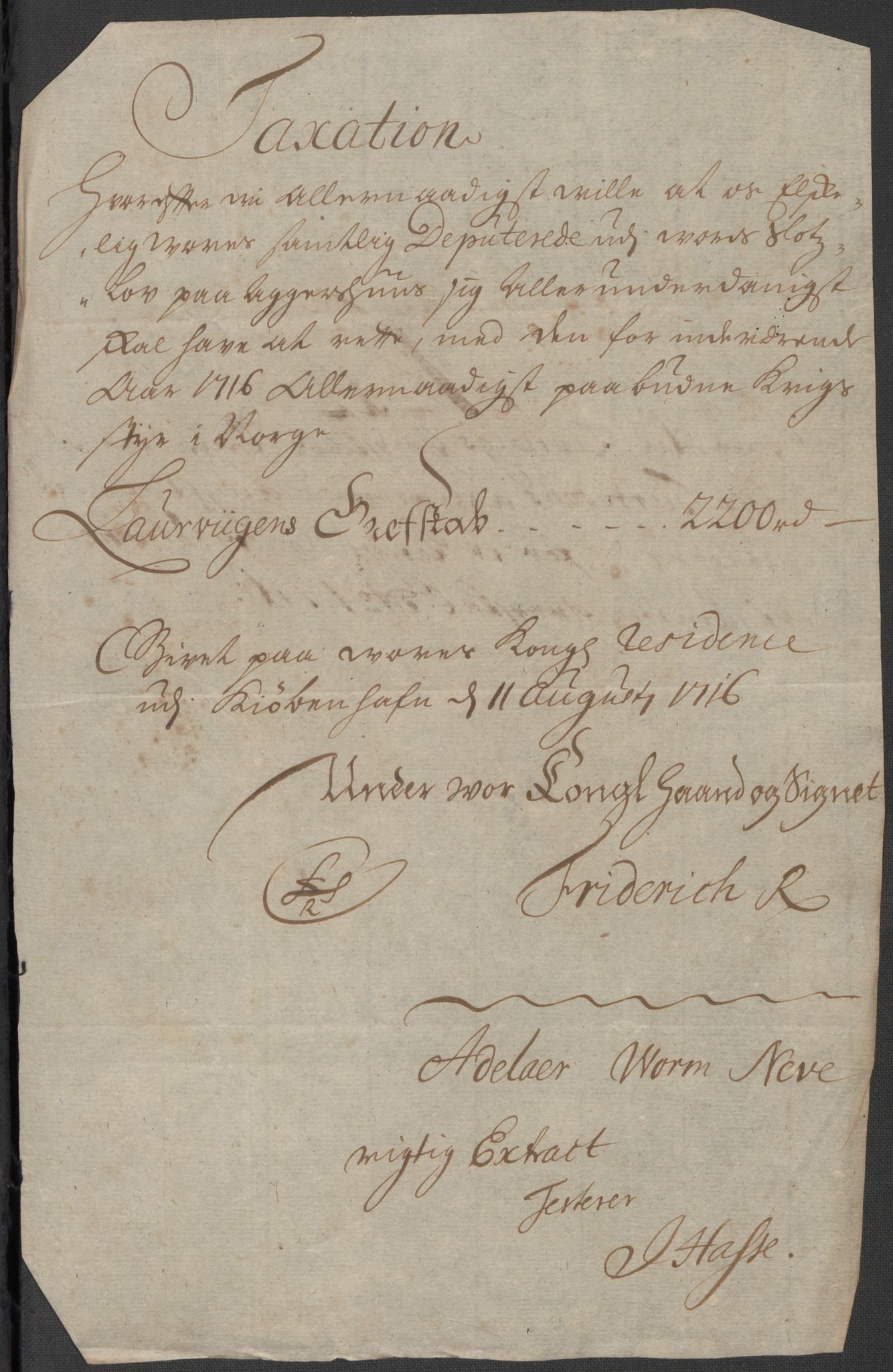 Rentekammeret inntil 1814, Reviderte regnskaper, Fogderegnskap, AV/RA-EA-4092/R33/L1987: Fogderegnskap Larvik grevskap, 1716-1717, p. 174