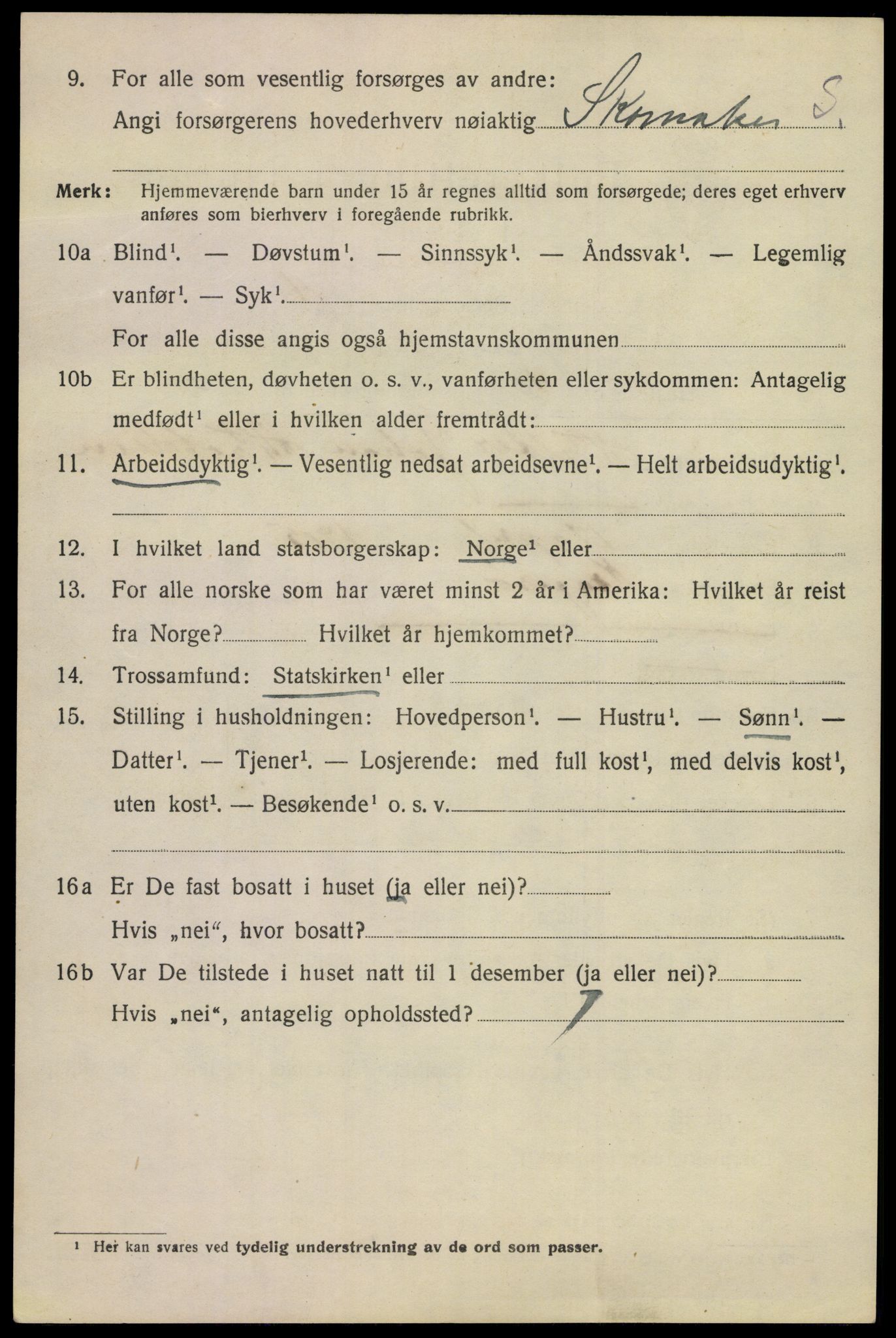 SAKO, 1920 census for Kragerø, 1920, p. 5844