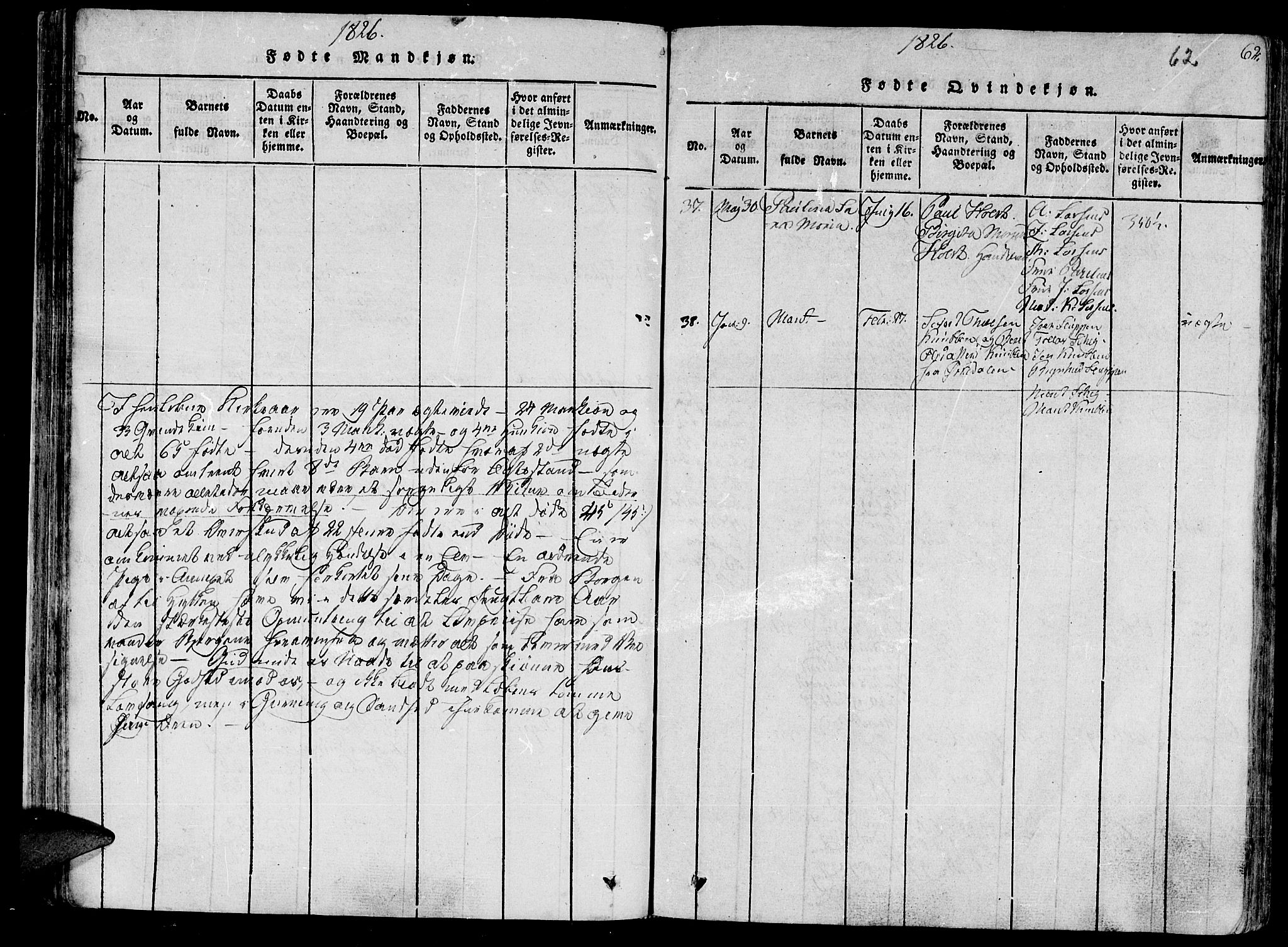 Ministerialprotokoller, klokkerbøker og fødselsregistre - Sør-Trøndelag, SAT/A-1456/630/L0491: Parish register (official) no. 630A04, 1818-1830, p. 62