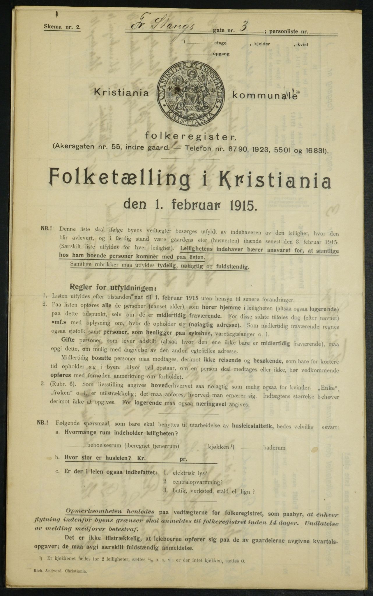 OBA, Municipal Census 1915 for Kristiania, 1915, p. 26167