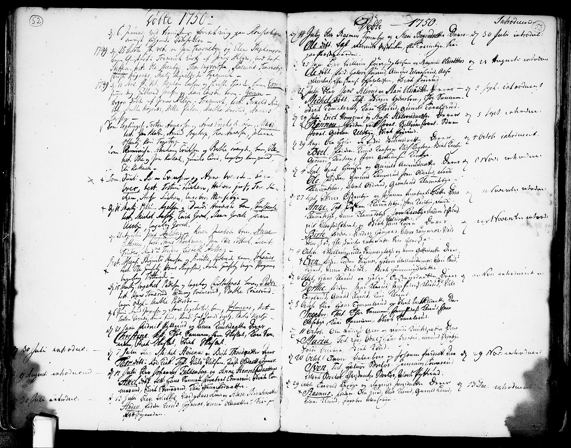 Rødenes prestekontor Kirkebøker, AV/SAO-A-2005/F/Fa/L0002: Parish register (official) no. I 2, 1733-1776, p. 52-53