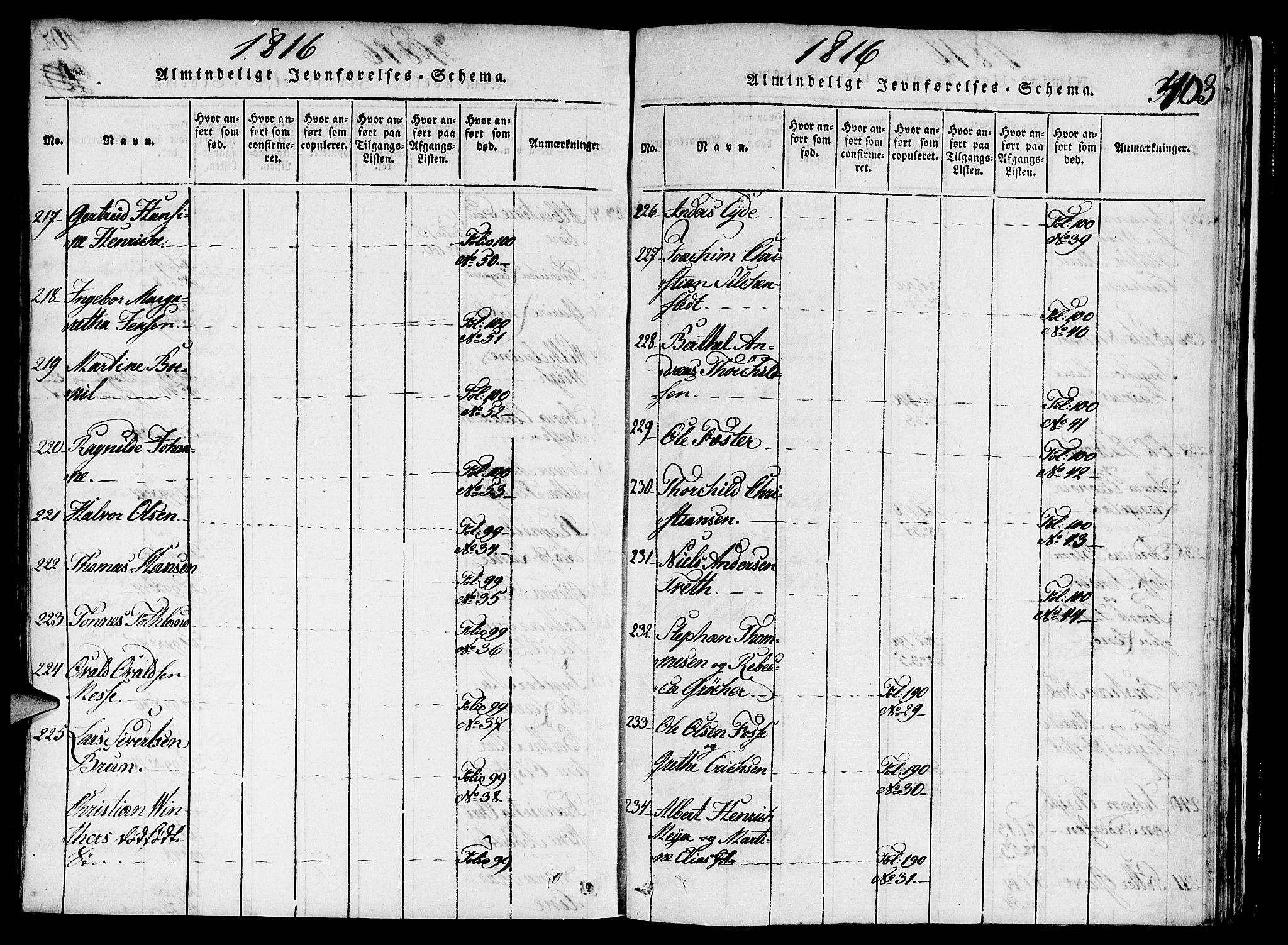 Nykirken Sokneprestembete, AV/SAB-A-77101/H/Haa/L0011: Parish register (official) no. A 11, 1816-1821, p. 403