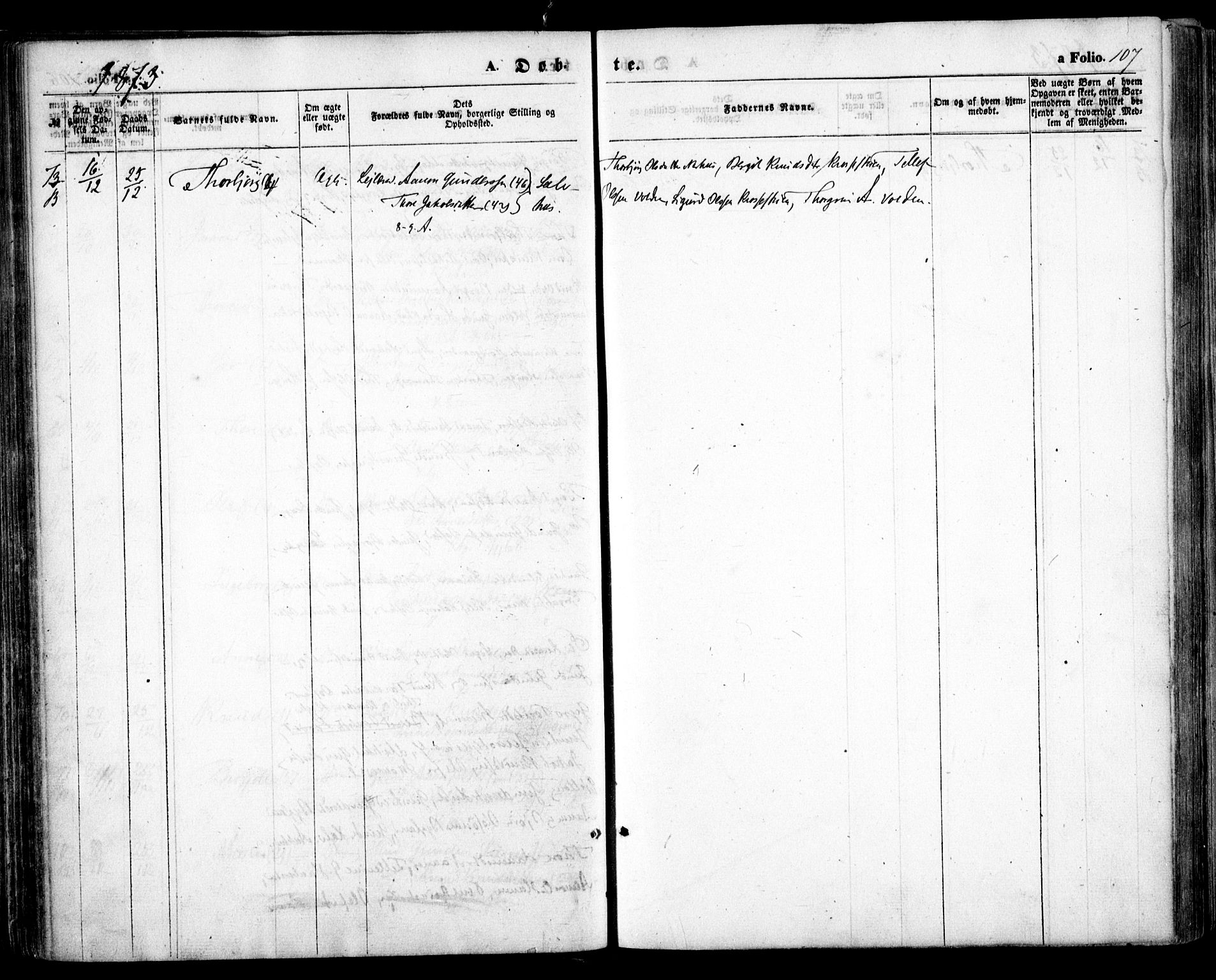 Bygland sokneprestkontor, AV/SAK-1111-0006/F/Fa/Fab/L0005: Parish register (official) no. A 5, 1859-1873, p. 107