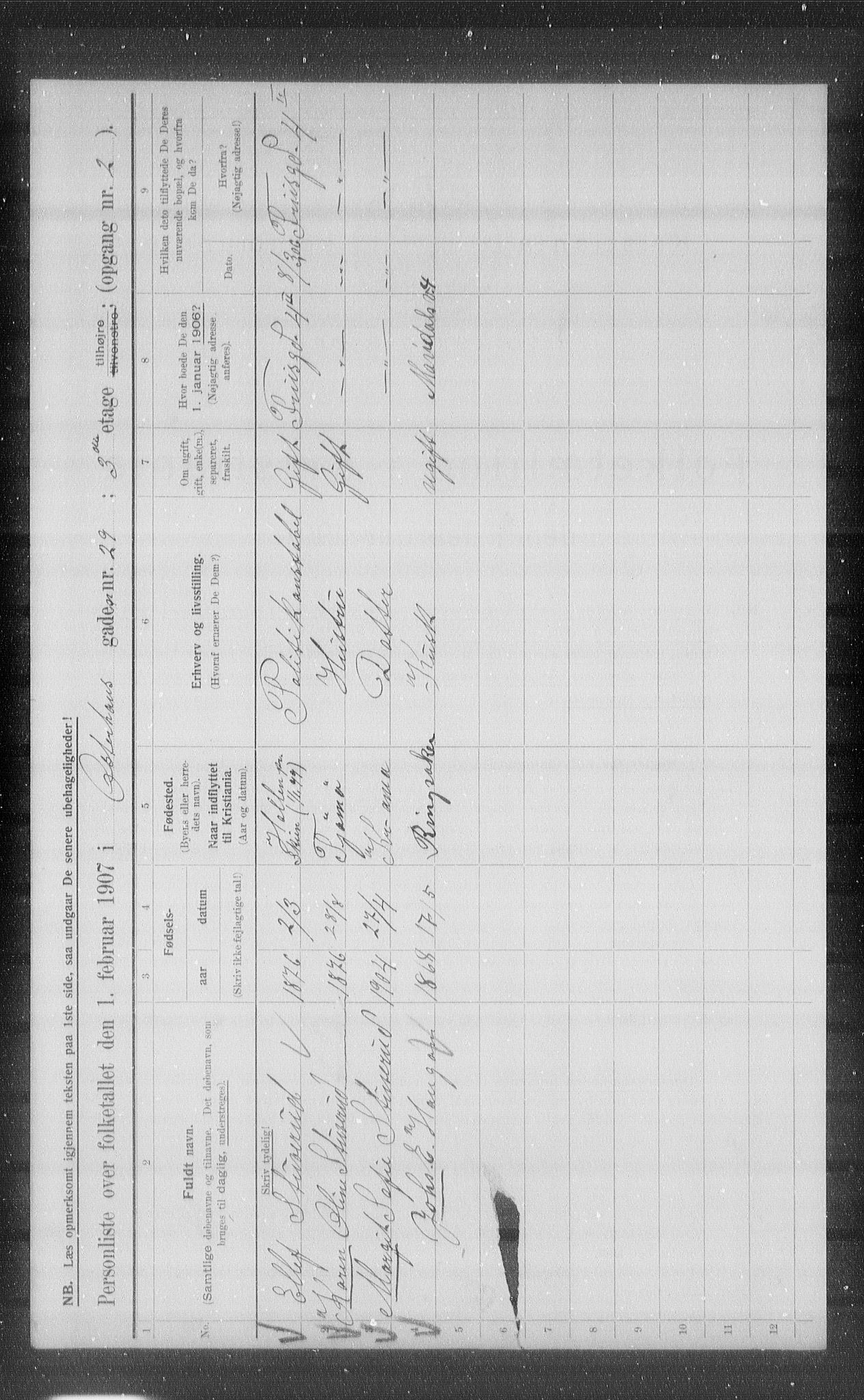 OBA, Municipal Census 1907 for Kristiania, 1907, p. 39800