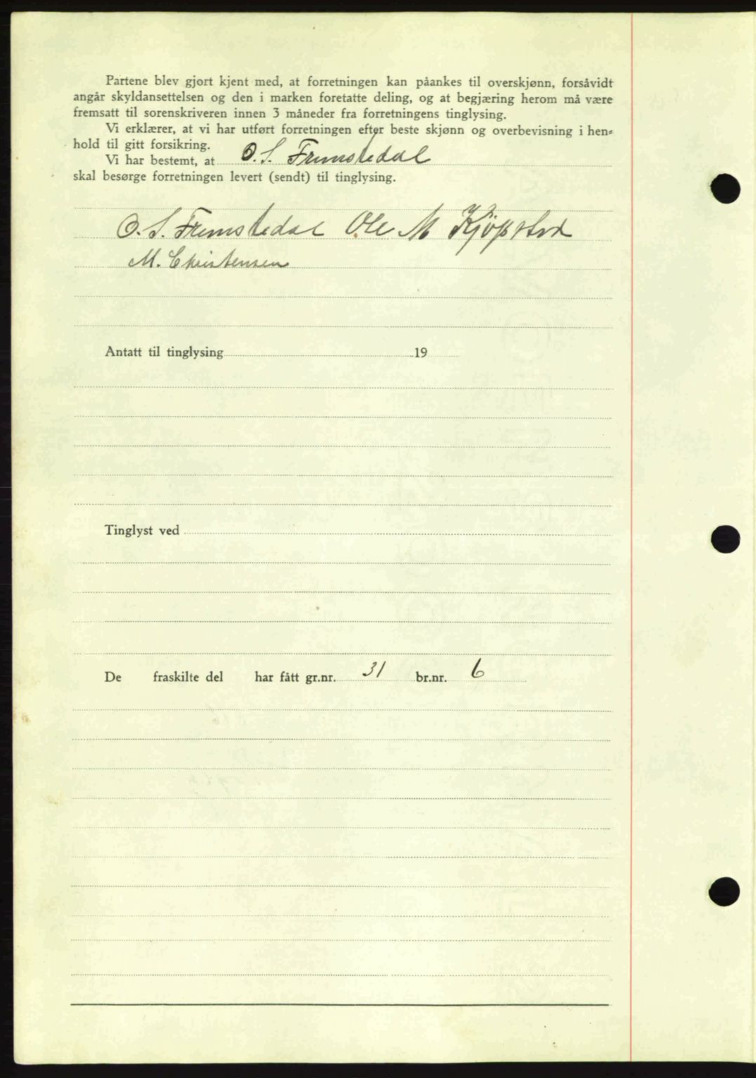 Romsdal sorenskriveri, AV/SAT-A-4149/1/2/2C: Mortgage book no. A8, 1939-1940, Diary no: : 519/1940