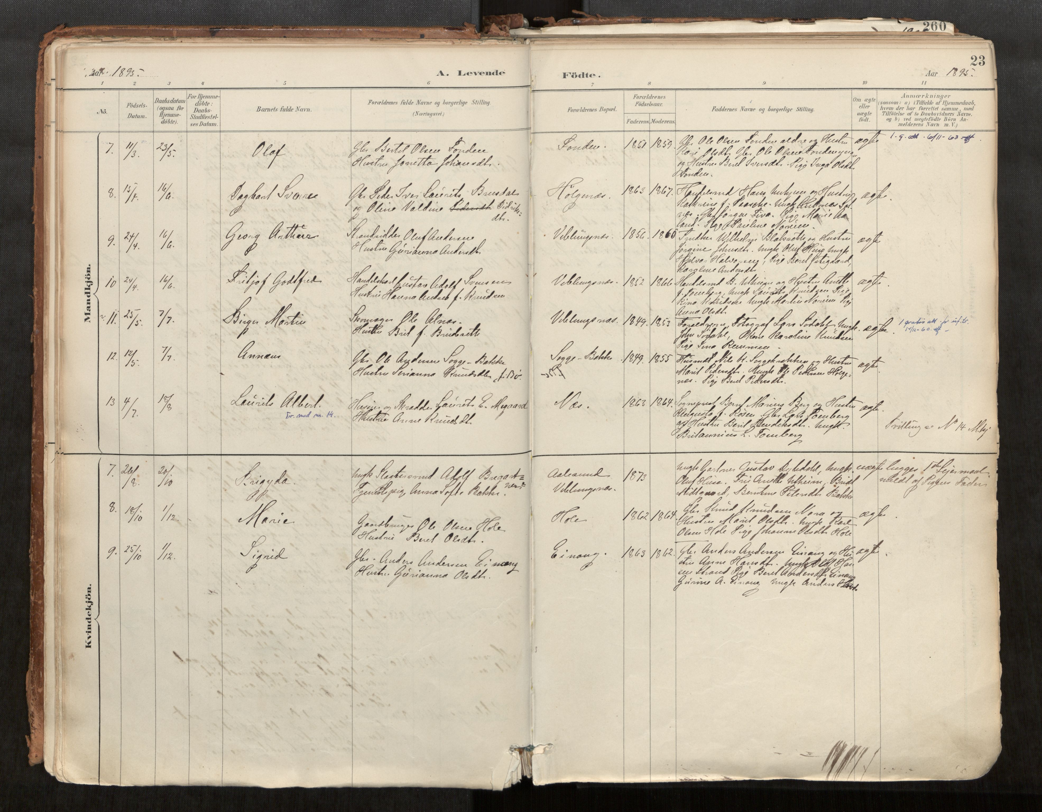 Ministerialprotokoller, klokkerbøker og fødselsregistre - Møre og Romsdal, AV/SAT-A-1454/544/L0585: Parish register (official) no. 544A06, 1887-1924, p. 23