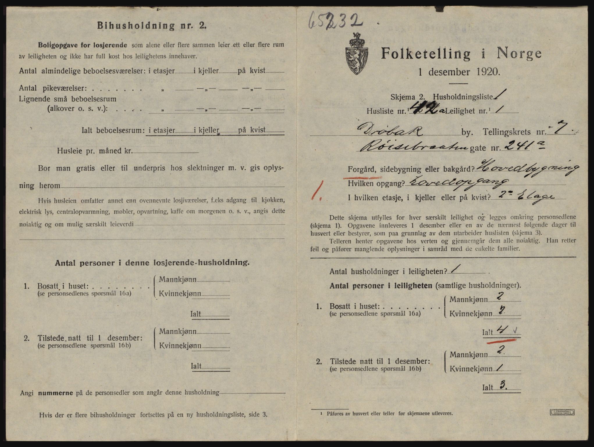 SAO, 1920 census for Drøbak, 1920, p. 1833