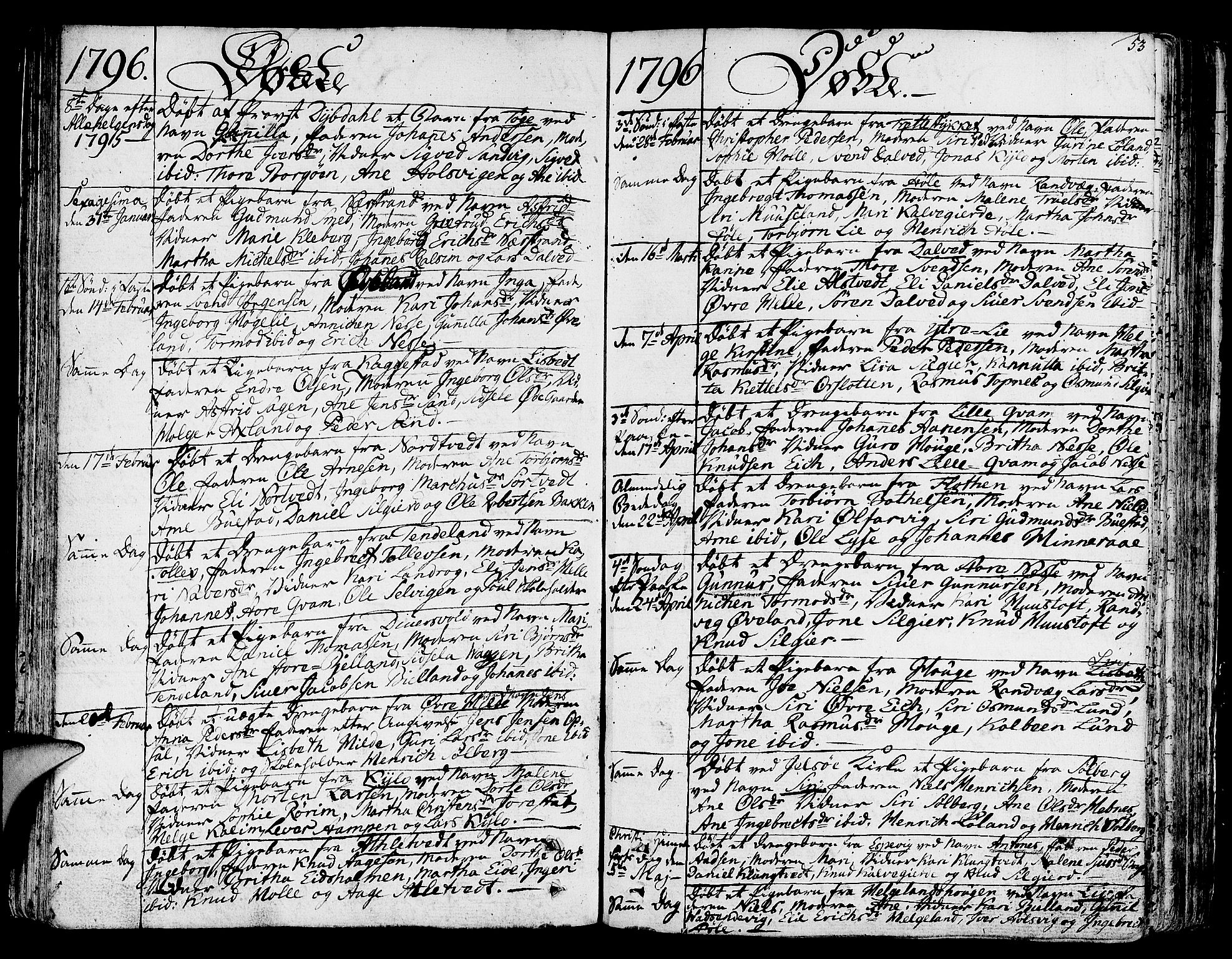 Nedstrand sokneprestkontor, SAST/A-101841/01/IV: Parish register (official) no. A 5, 1795-1816, p. 53
