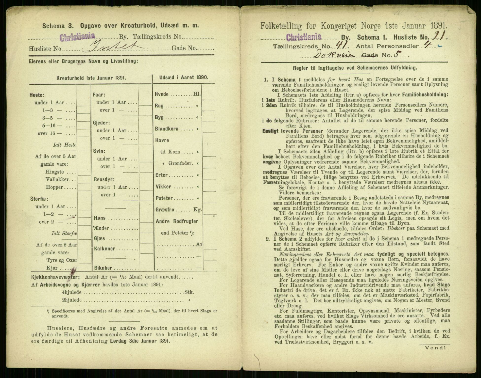 RA, 1891 census for 0301 Kristiania, 1891, p. 23713