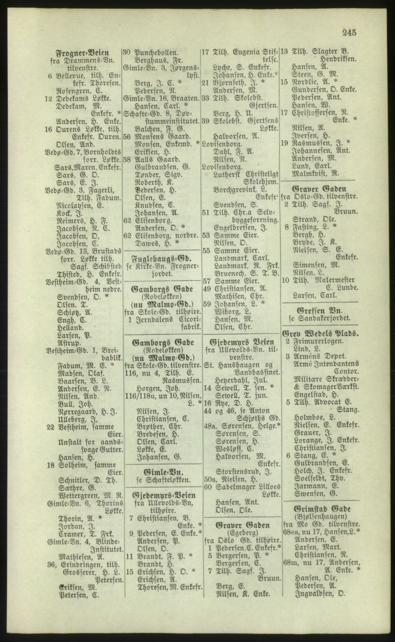 Kristiania/Oslo adressebok, PUBL/-, 1881, p. 245