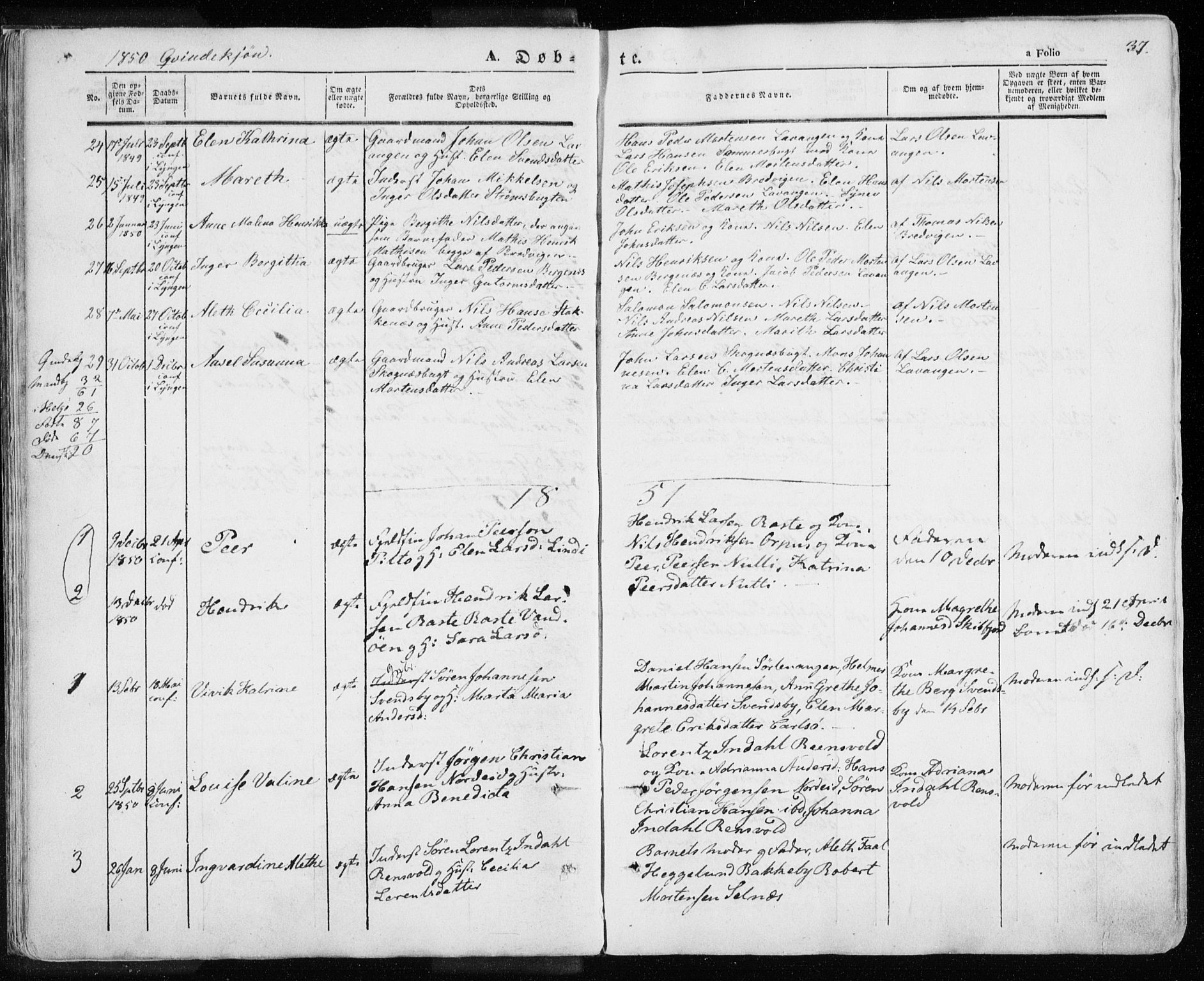 Karlsøy sokneprestembete, SATØ/S-1299/H/Ha/Haa/L0003kirke: Parish register (official) no. 3, 1843-1860, p. 37