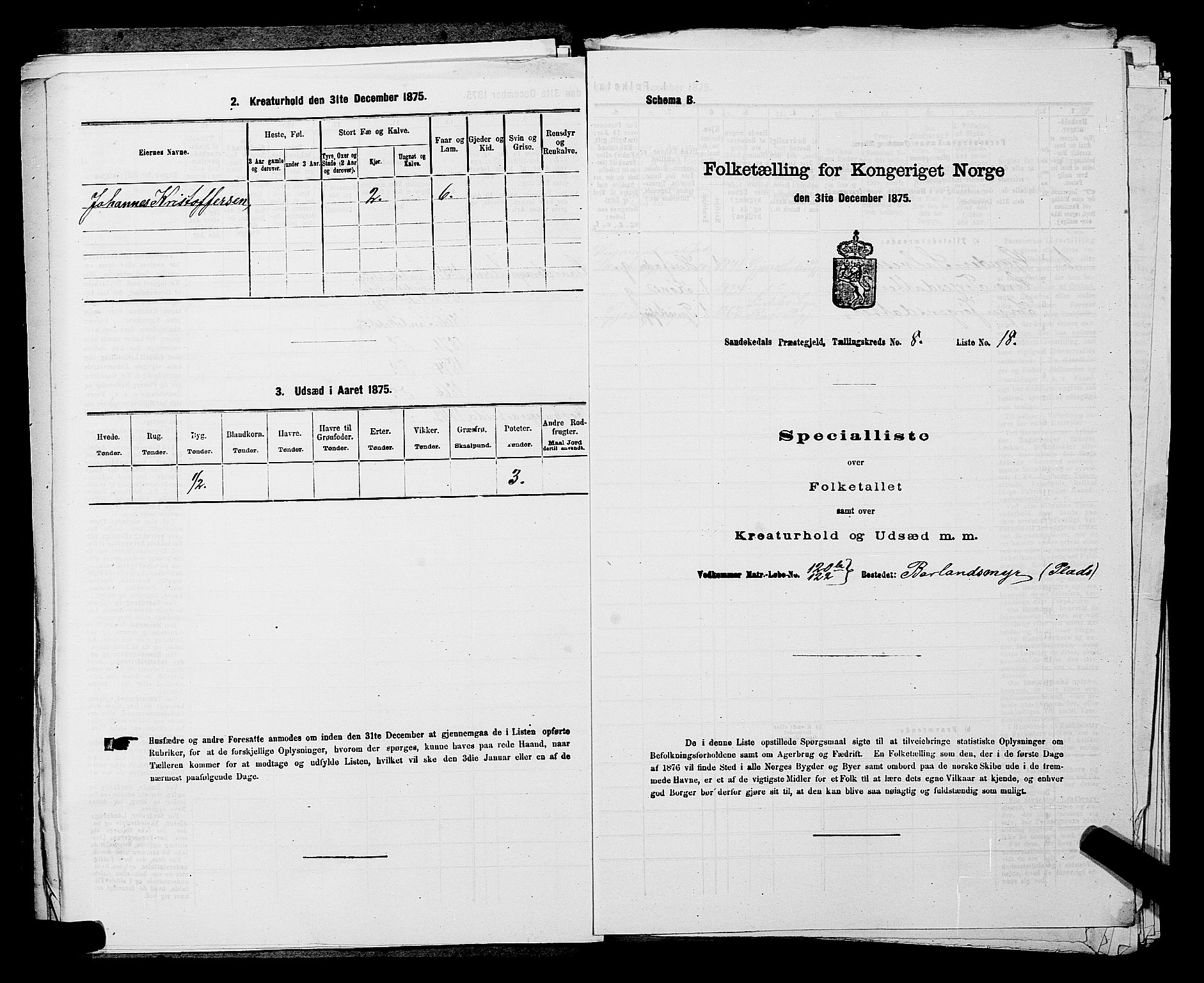 SAKO, 1875 census for 0816P Sannidal, 1875, p. 633