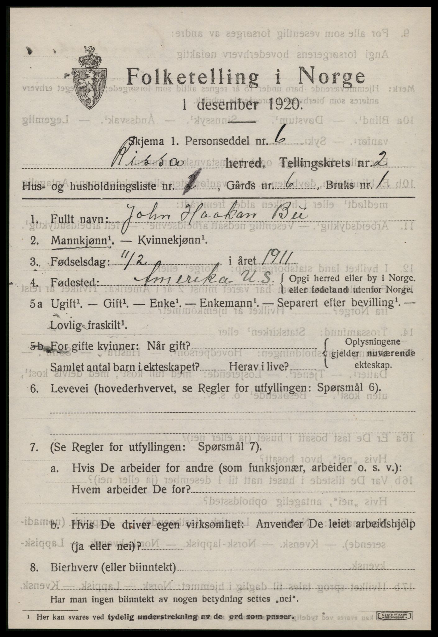 SAT, 1920 census for Rissa, 1920, p. 1621