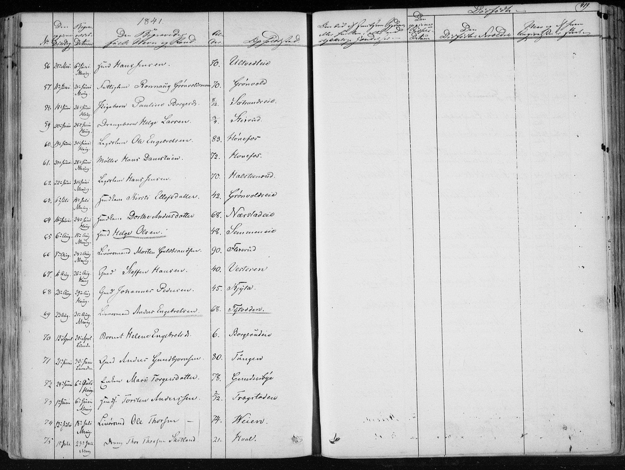 Norderhov kirkebøker, AV/SAKO-A-237/F/Fa/L0010: Parish register (official) no. 10, 1837-1847, p. 419