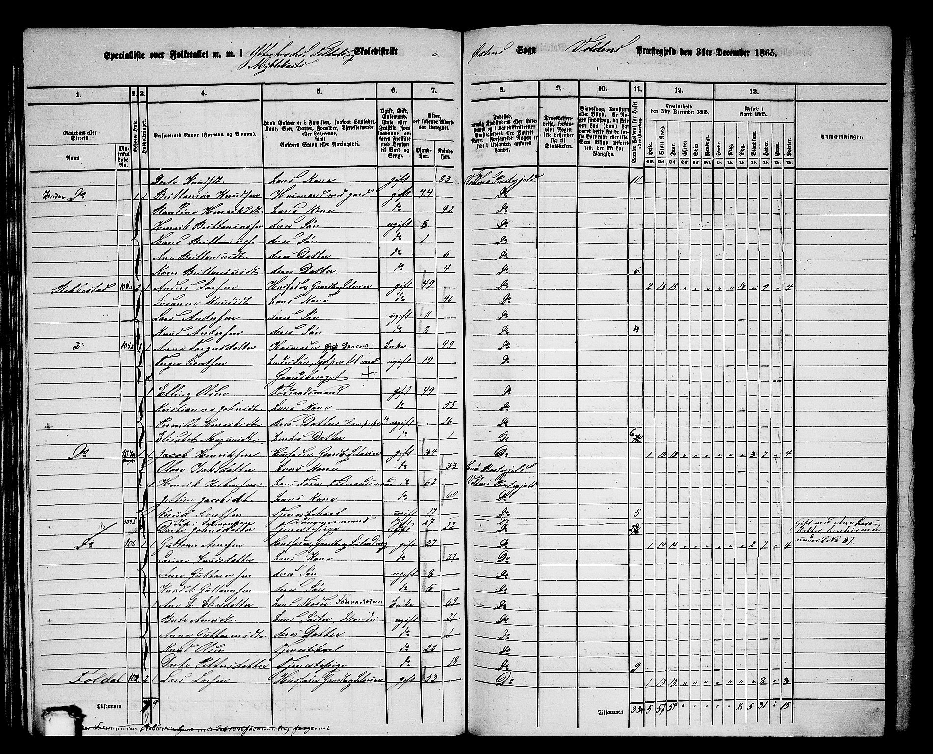 RA, 1865 census for Volda, 1865, p. 89