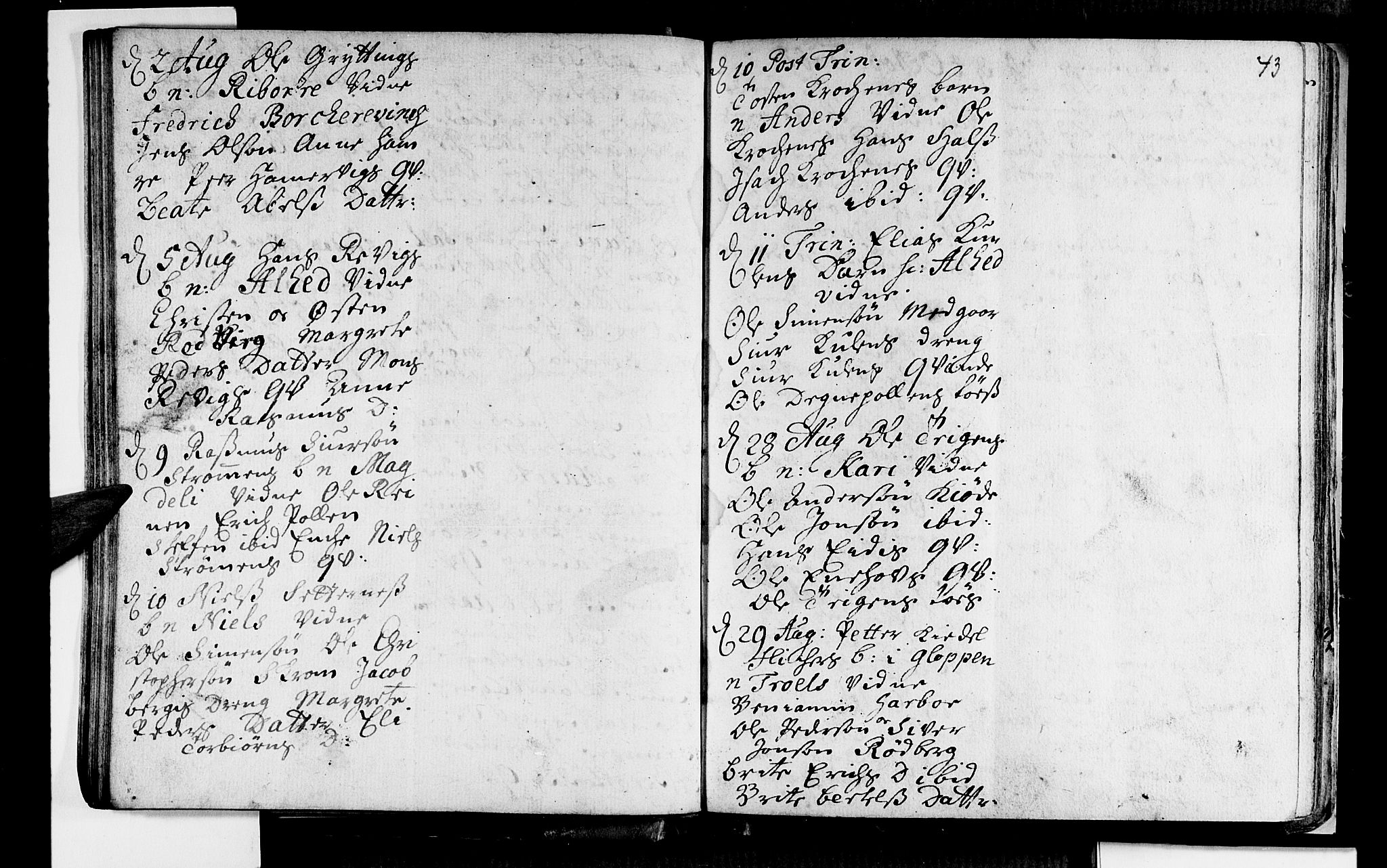 Selje sokneprestembete, SAB/A-99938/H/Ha/Haa/Haaa: Parish register (official) no. A 2, 1704-1715, p. 43
