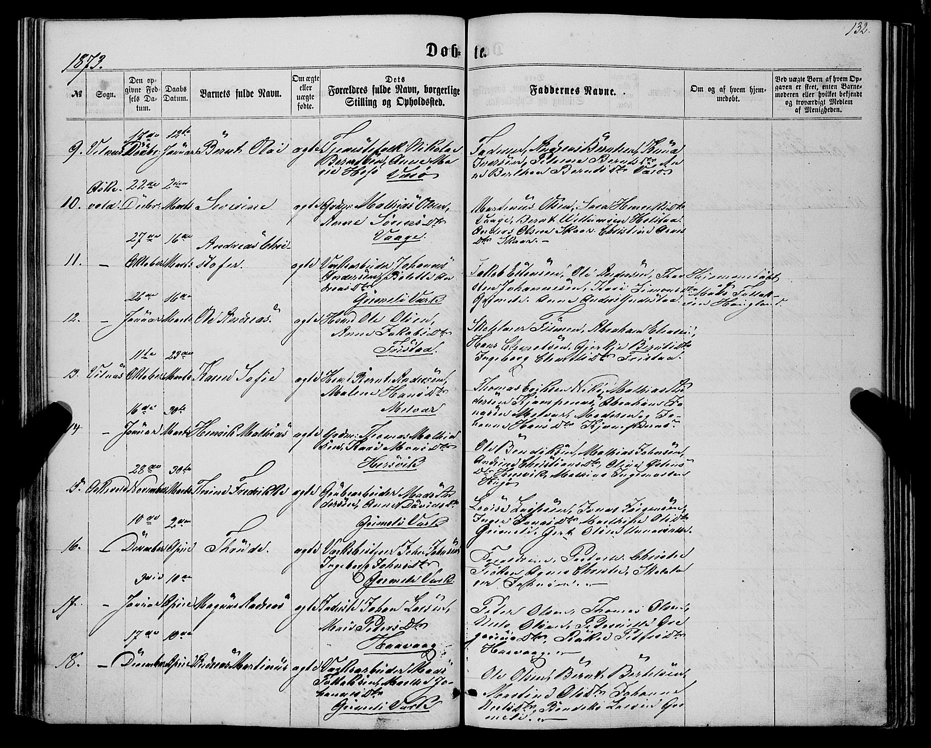 Askvoll sokneprestembete, AV/SAB-A-79501/H/Haa/Haaa/L0012: Parish register (official) no. A 12, 1859-1878, p. 132