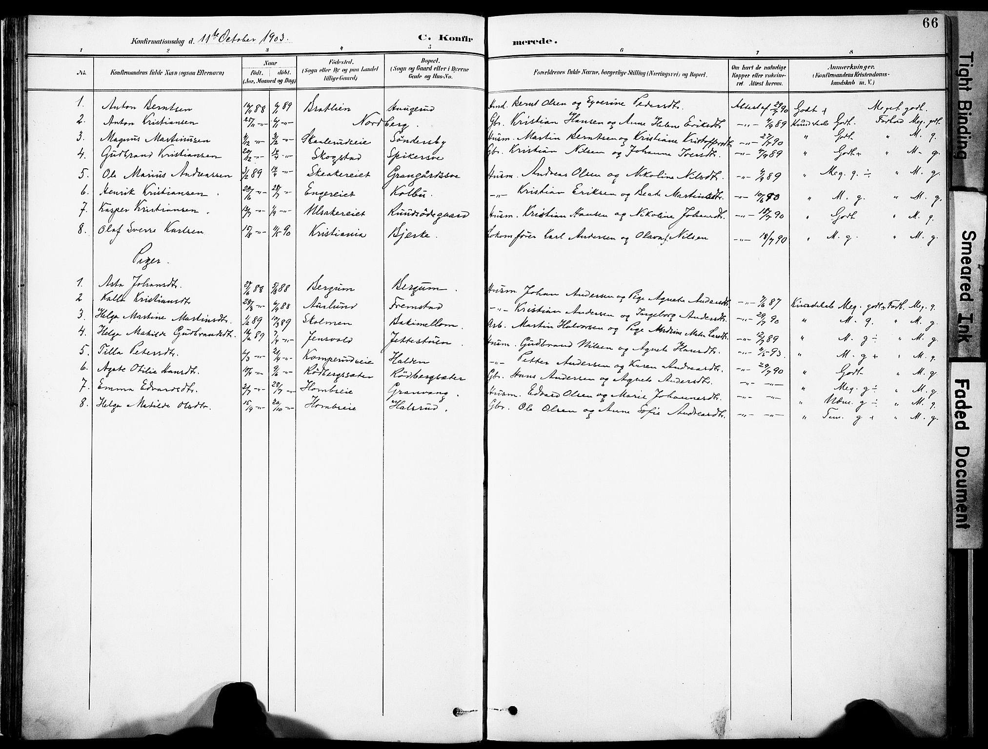 Nordre Land prestekontor, SAH/PREST-124/H/Ha/Haa/L0006: Parish register (official) no. 6, 1897-1914, p. 66