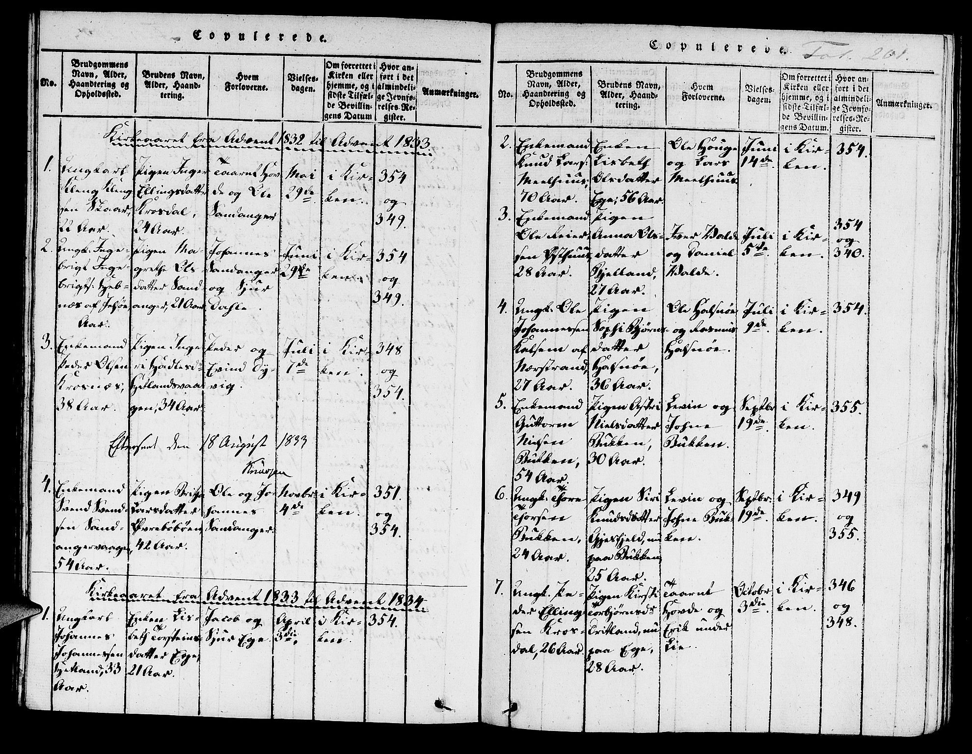 Hjelmeland sokneprestkontor, AV/SAST-A-101843/01/IV/L0004: Parish register (official) no. A 4, 1816-1834, p. 201