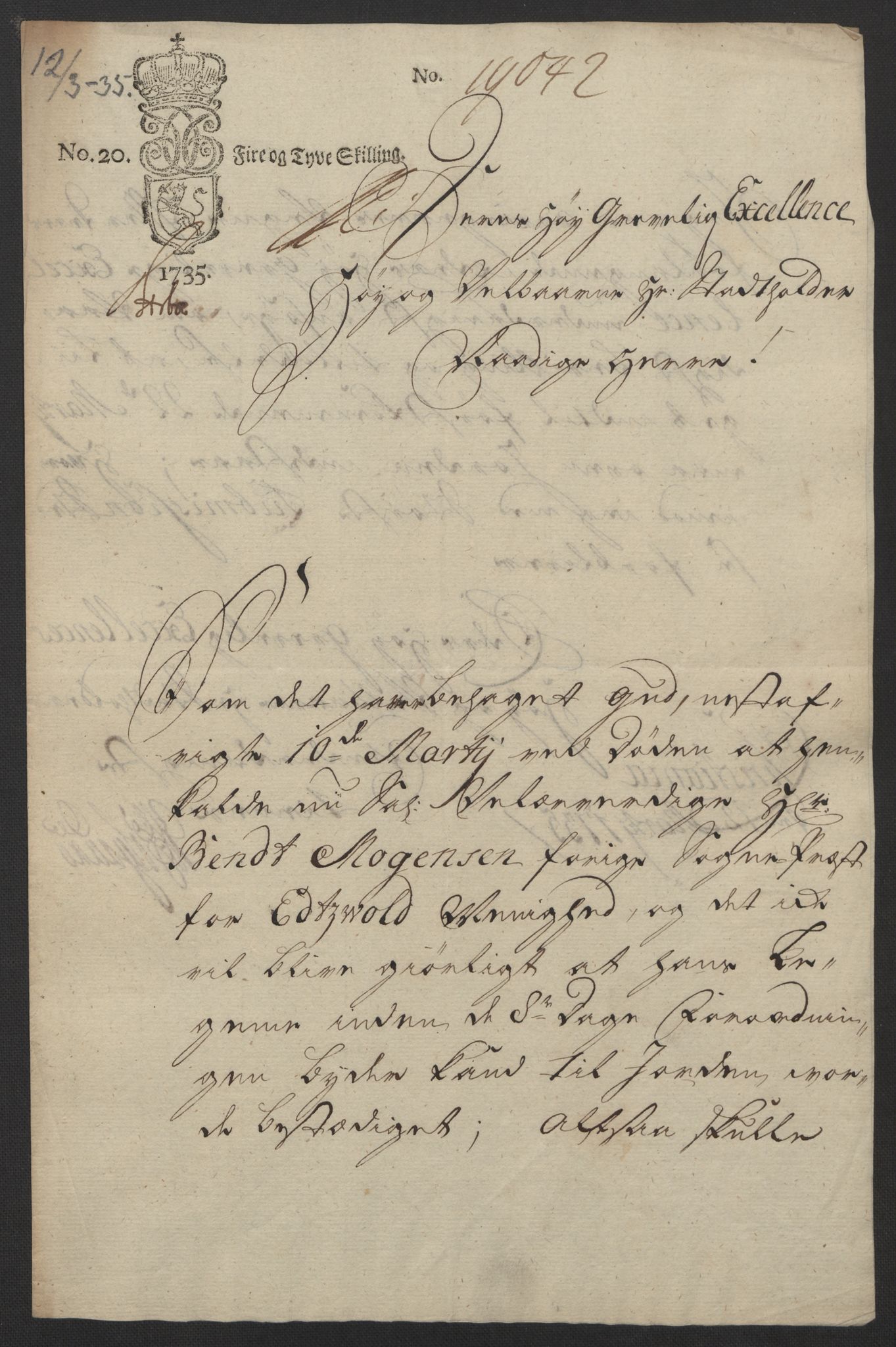 Stattholderembetet 1572-1771, AV/RA-EA-2870/Ef/L0108: Brev fra embetsmenn og andre, 1735-1736, p. 19