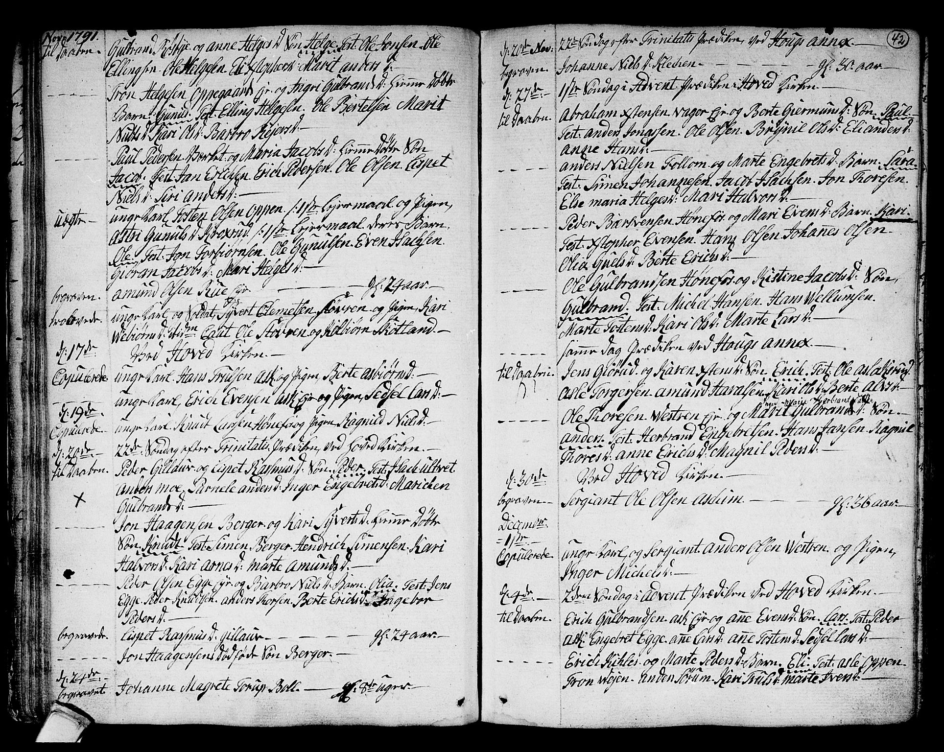 Norderhov kirkebøker, SAKO/A-237/F/Fa/L0006: Parish register (official) no. 6, 1789-1811, p. 42