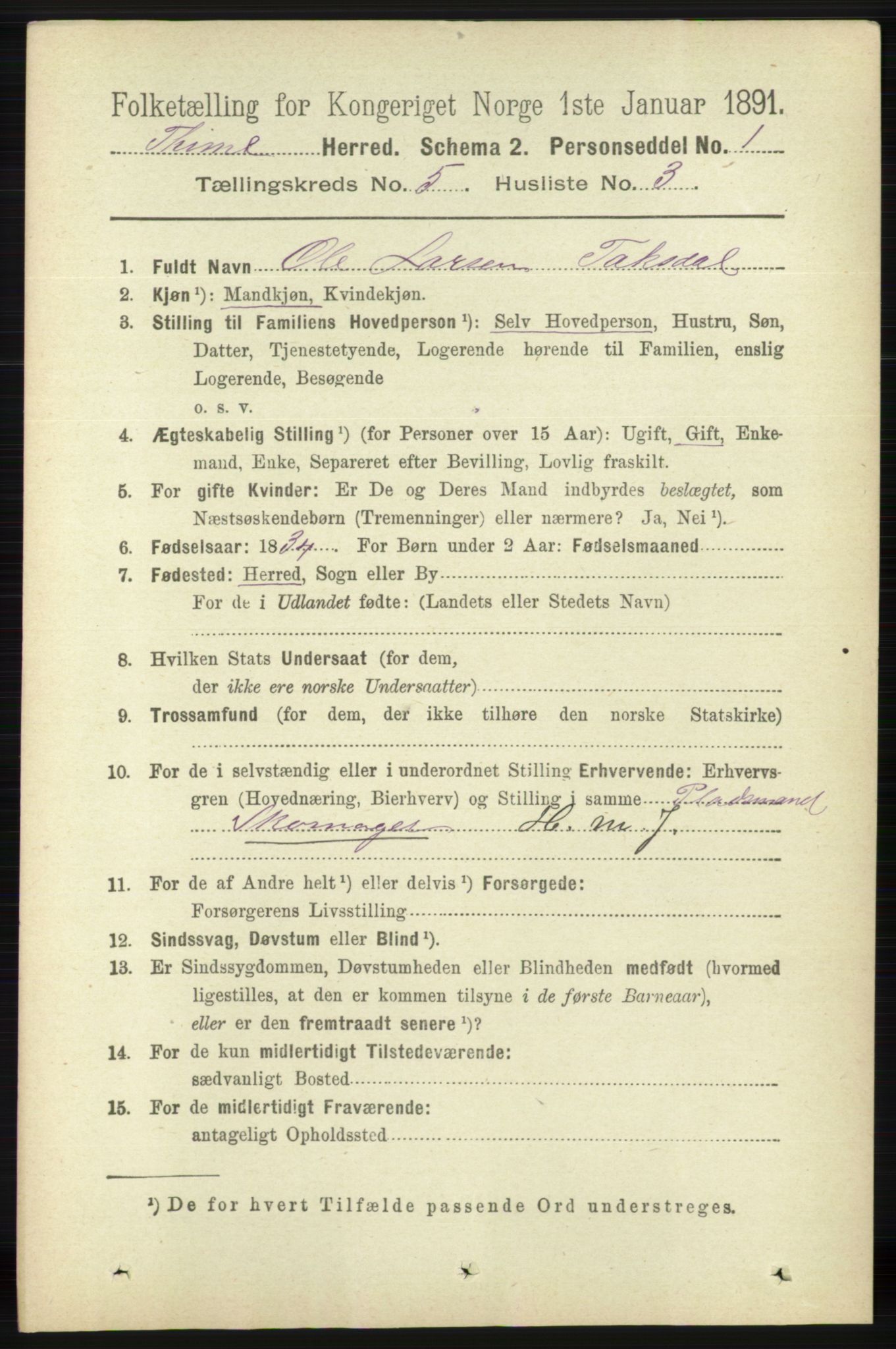 RA, 1891 census for 1121 Time, 1891, p. 1837