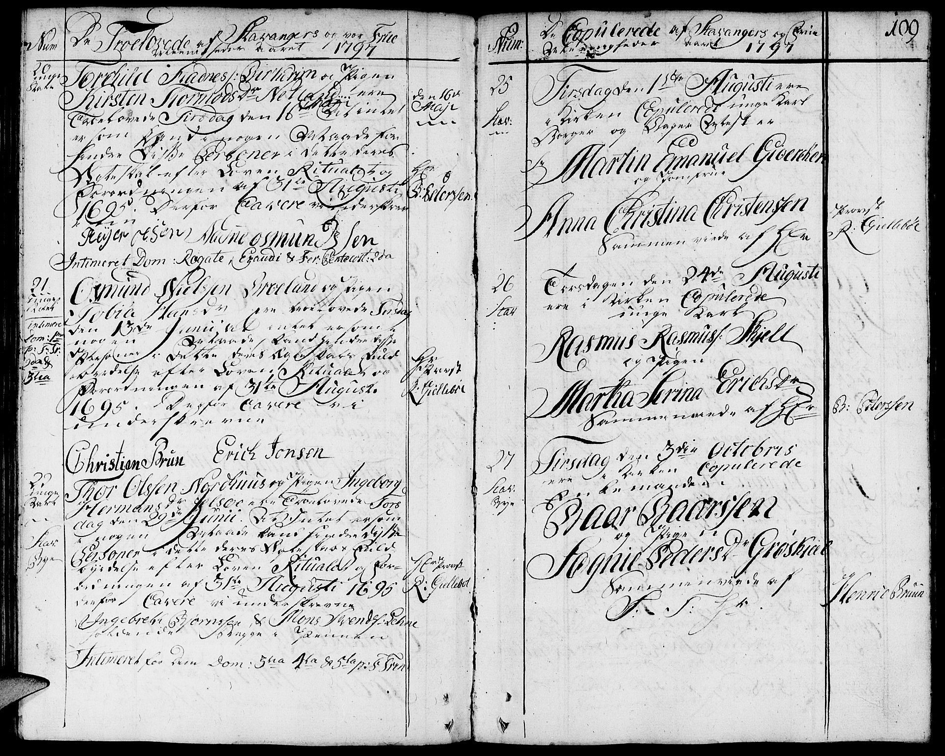 Domkirken sokneprestkontor, AV/SAST-A-101812/001/30/30BA/L0006: Parish register (official) no. A 6, 1783-1815, p. 109