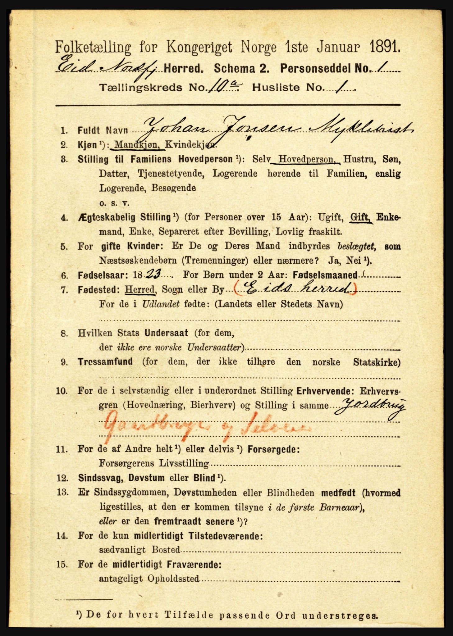 RA, 1891 census for 1443 Eid, 1891, p. 2823