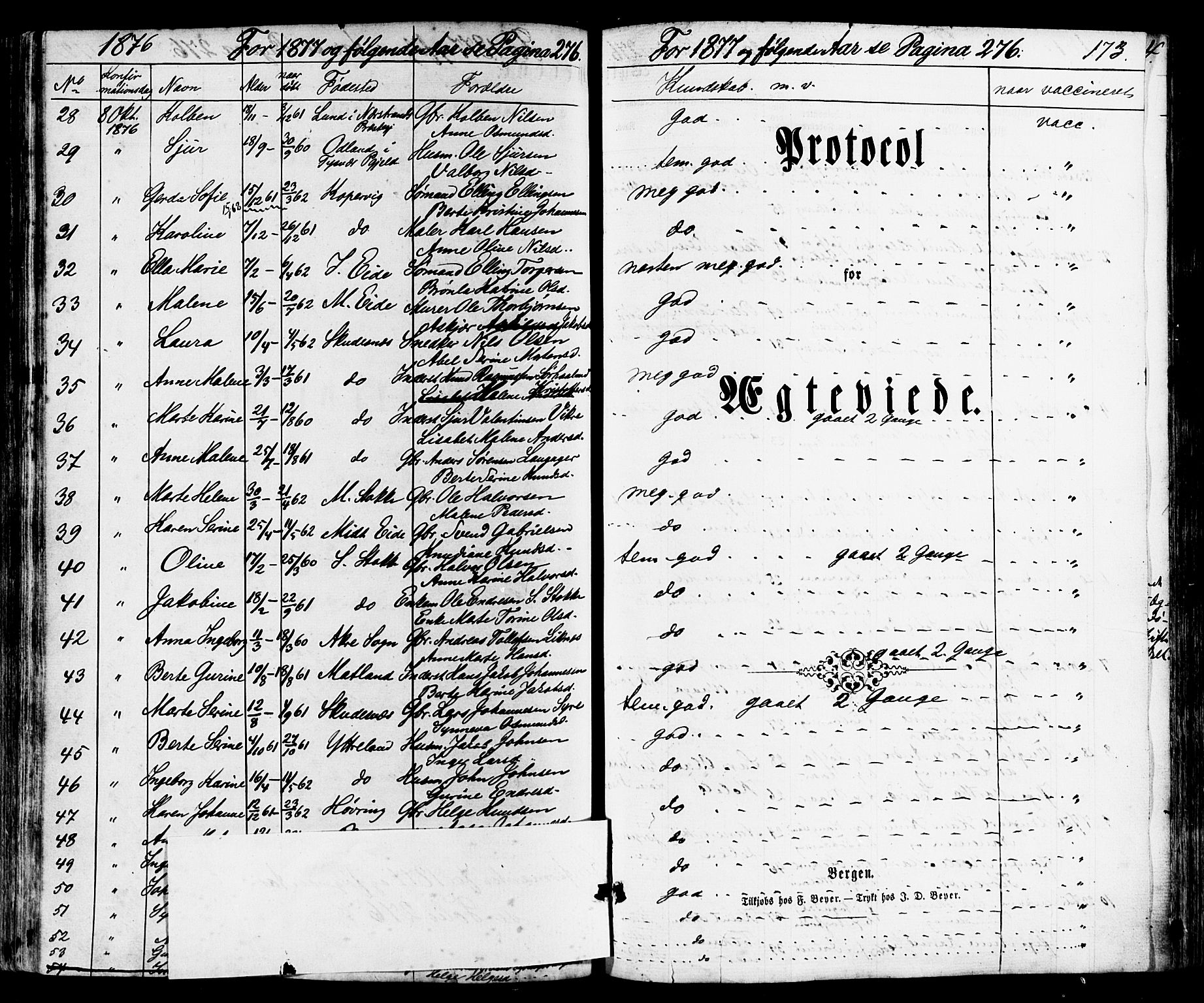 Avaldsnes sokneprestkontor, SAST/A -101851/H/Ha/Haa/L0011: Parish register (official) no. A 11, 1861-1880, p. 173