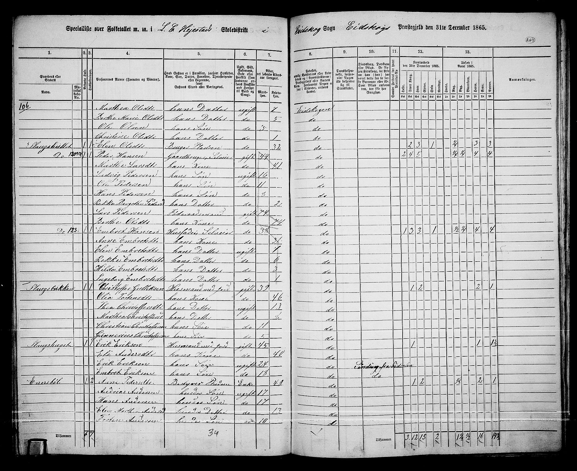 RA, 1865 census for Eidskog, 1865, p. 239