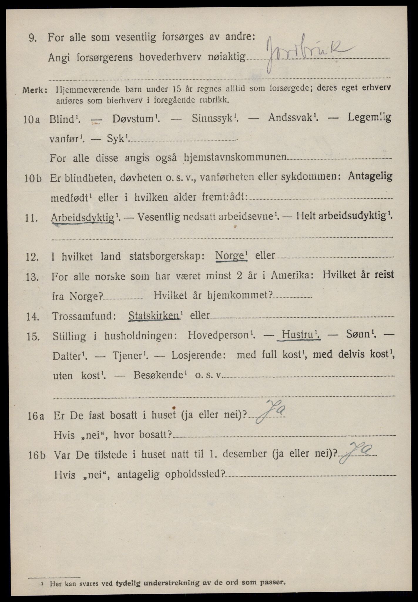 SAT, 1920 census for Voll, 1920, p. 952