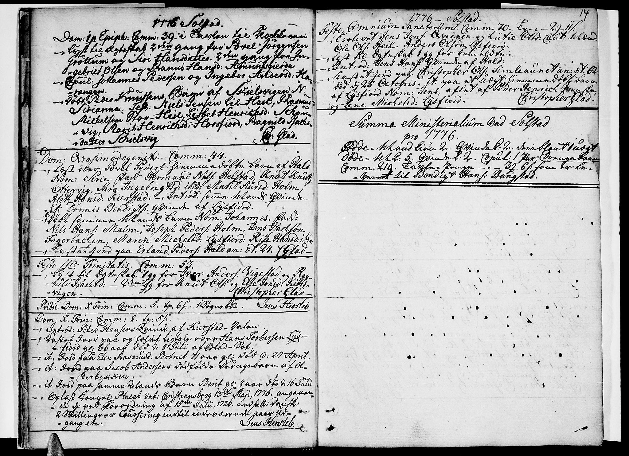 Ministerialprotokoller, klokkerbøker og fødselsregistre - Nordland, SAT/A-1459/811/L0164: Parish register (official) no. 811A02, 1752-1819, p. 14