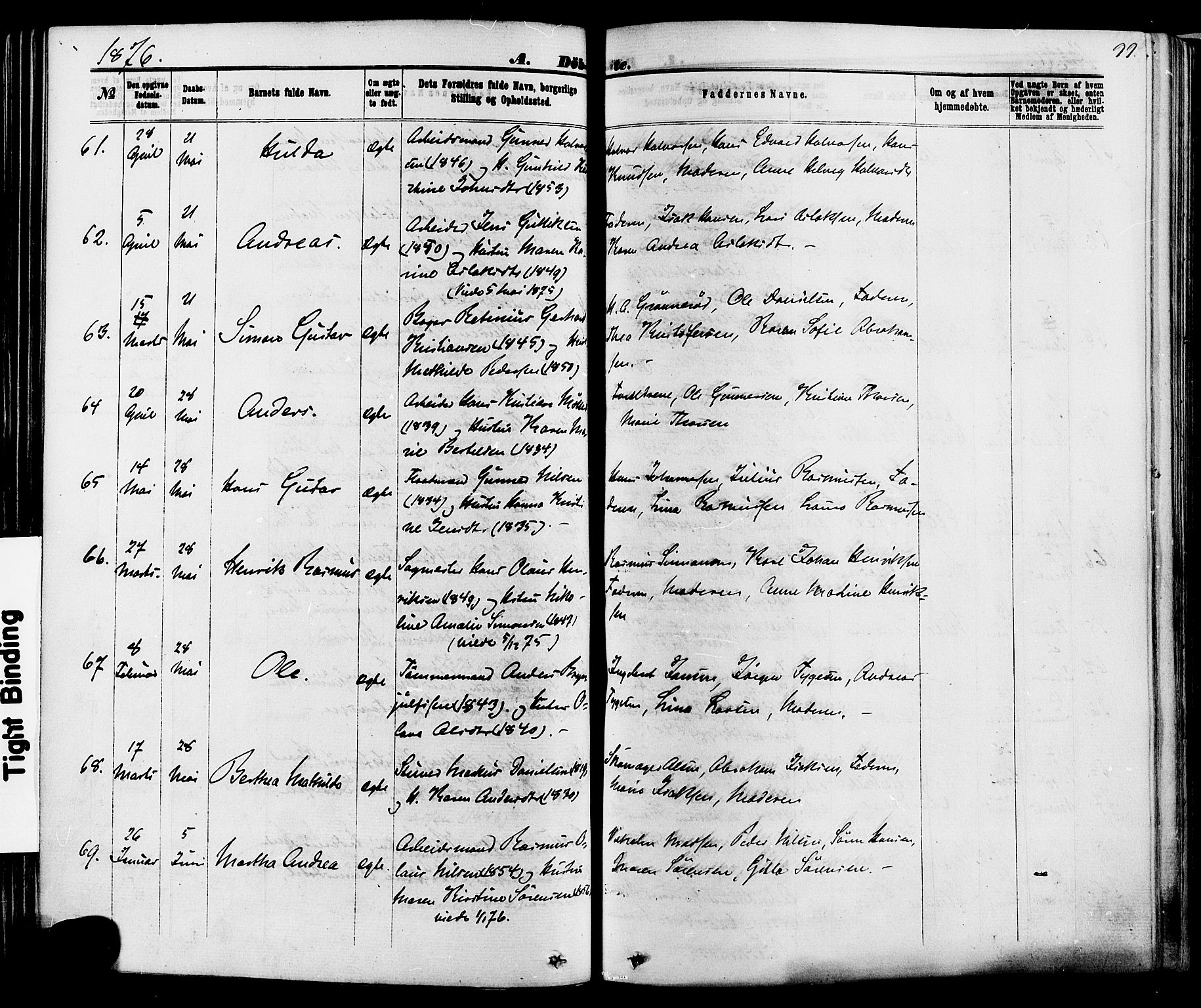Skien kirkebøker, SAKO/A-302/F/Fa/L0008: Parish register (official) no. 8, 1866-1877, p. 99