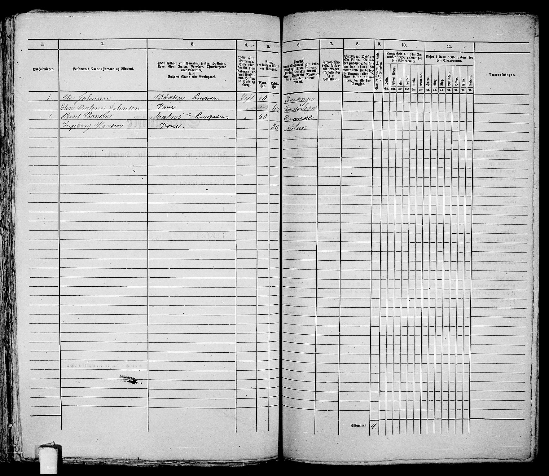 RA, 1865 census for Stavanger, 1865, p. 341