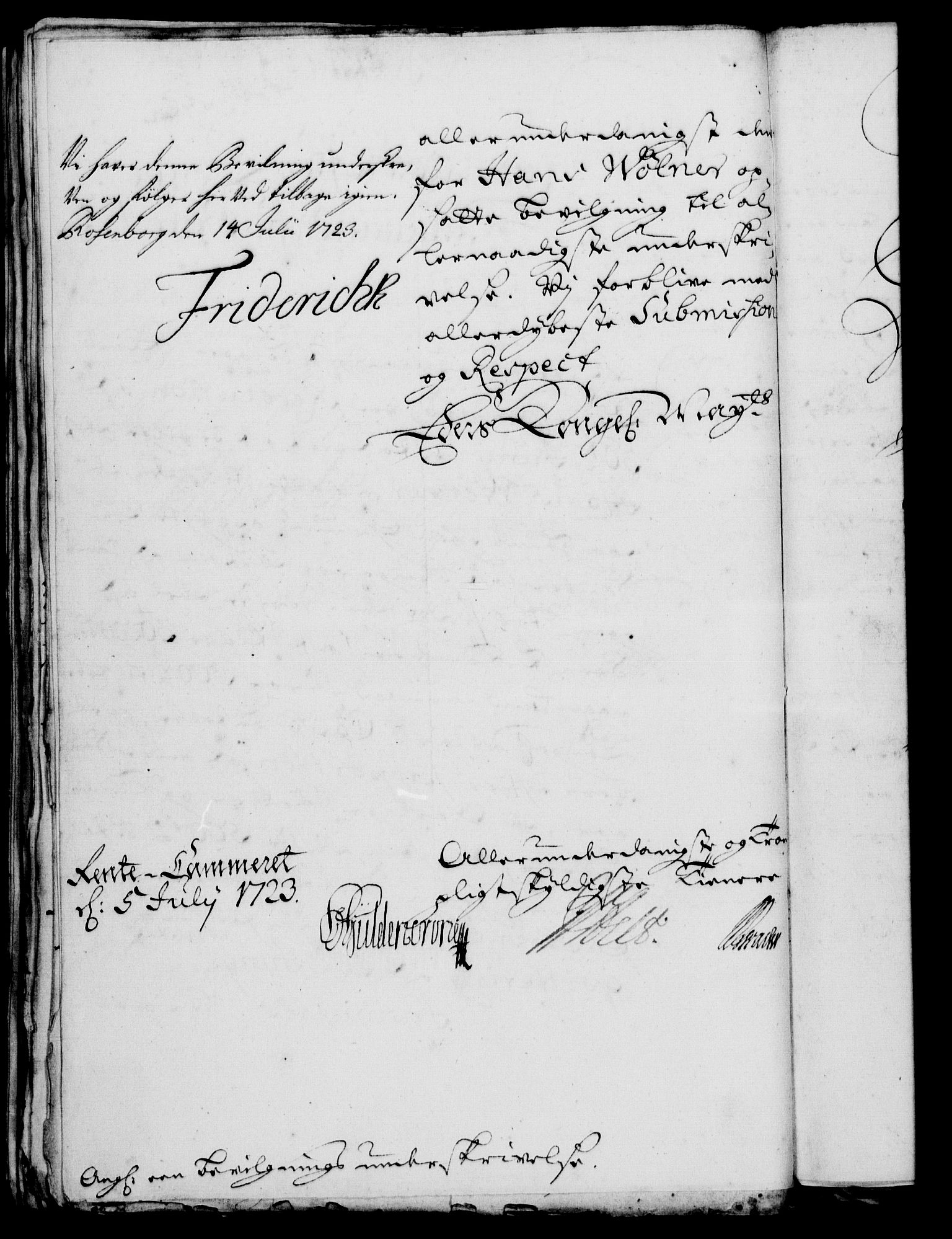 Rentekammeret, Kammerkanselliet, RA/EA-3111/G/Gf/Gfa/L0006: Norsk relasjons- og resolusjonsprotokoll (merket RK 52.6), 1723, p. 806