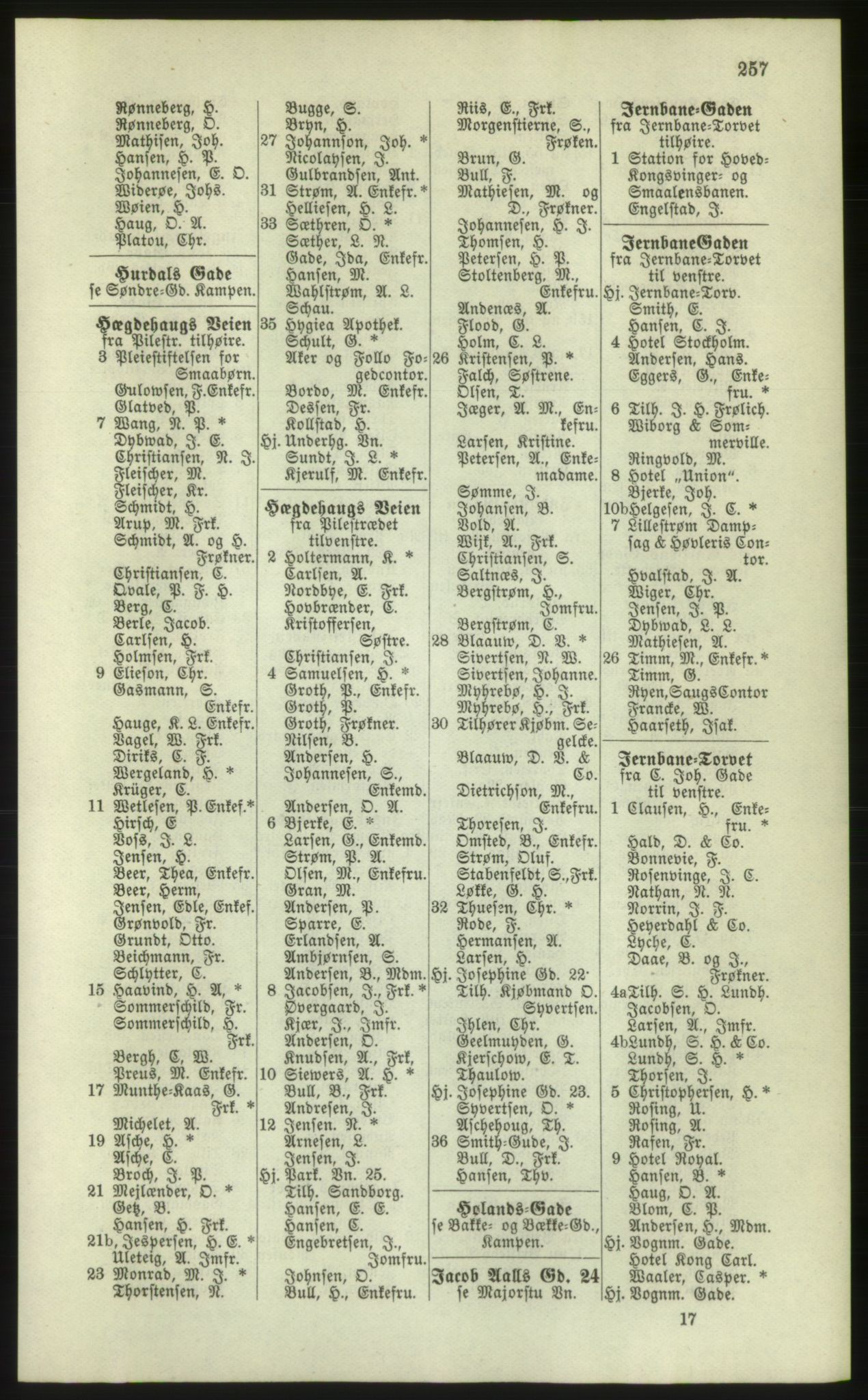 Kristiania/Oslo adressebok, PUBL/-, 1881, p. 257