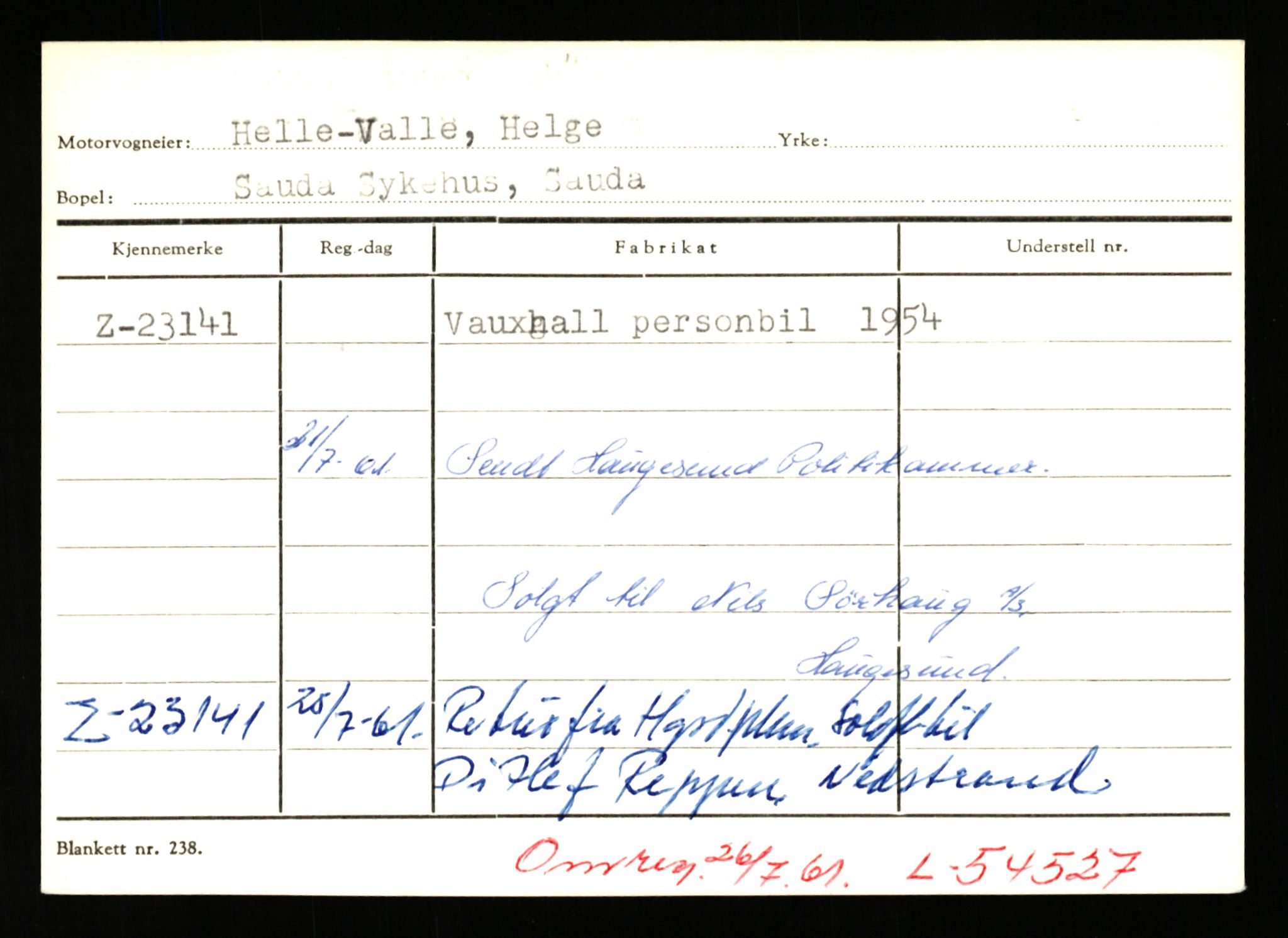 Stavanger trafikkstasjon, AV/SAST-A-101942/0/G/L0005: Registreringsnummer: 23000 - 34245, 1930-1971, p. 45