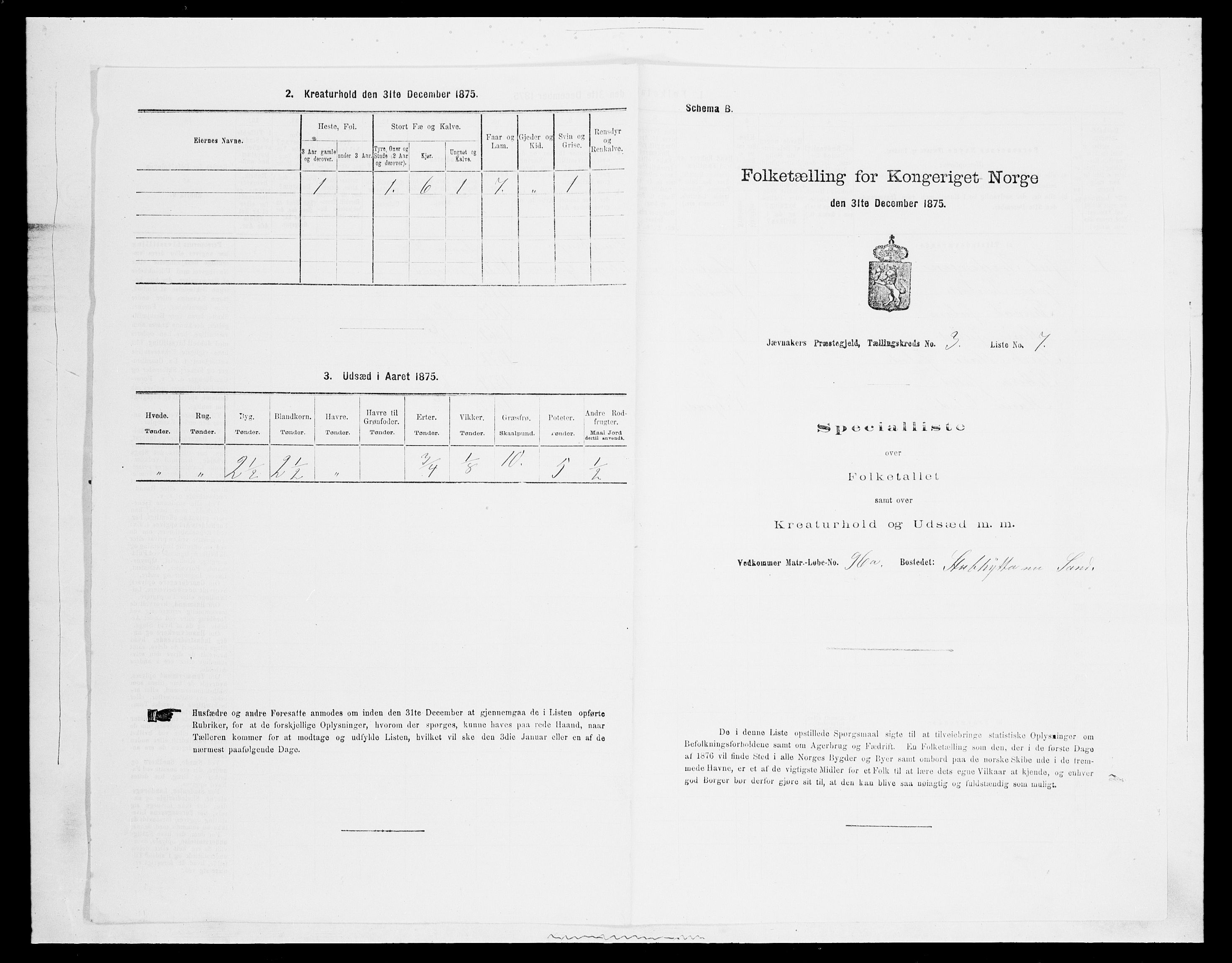 SAH, 1875 census for 0532P Jevnaker, 1875, p. 437