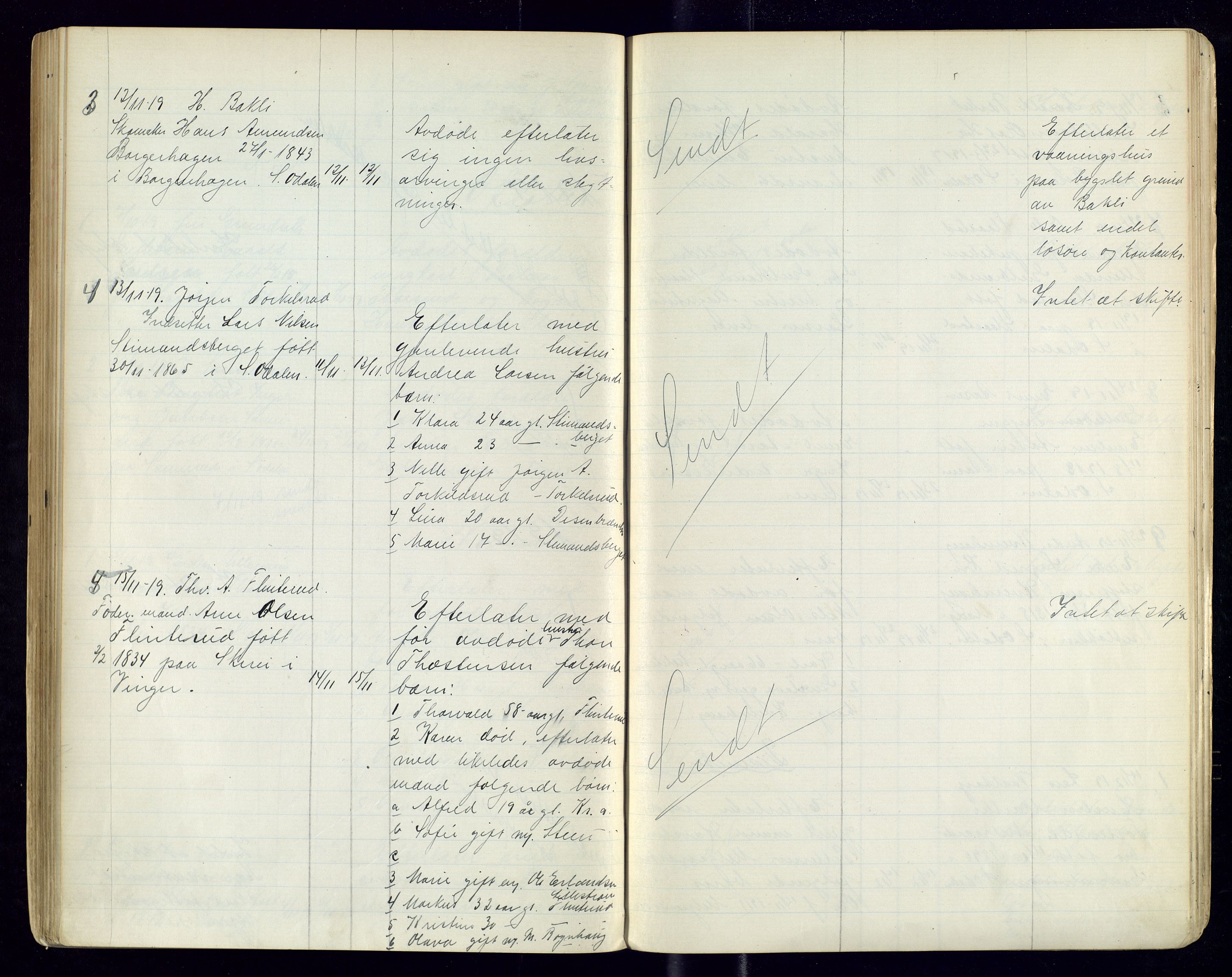 Sør-Odal lensmannskontor, AV/SAH-LHS-022/H/Hb/L0002/0002: Protokoller over anmeldte dødsfall / Protokoll over anmeldte dødsfall, 1915-1921