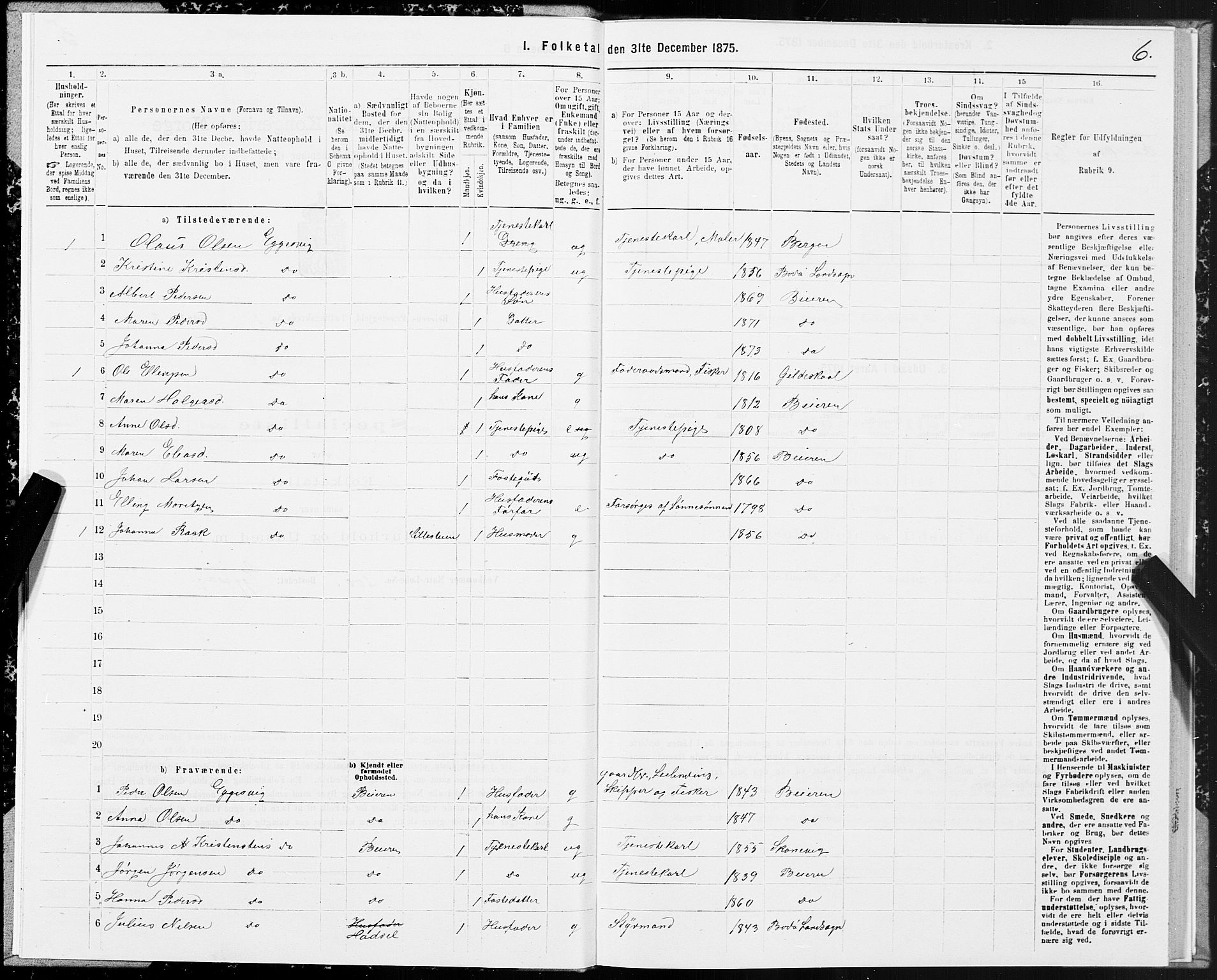 SAT, 1875 census for 1839P Beiarn, 1875, p. 1006