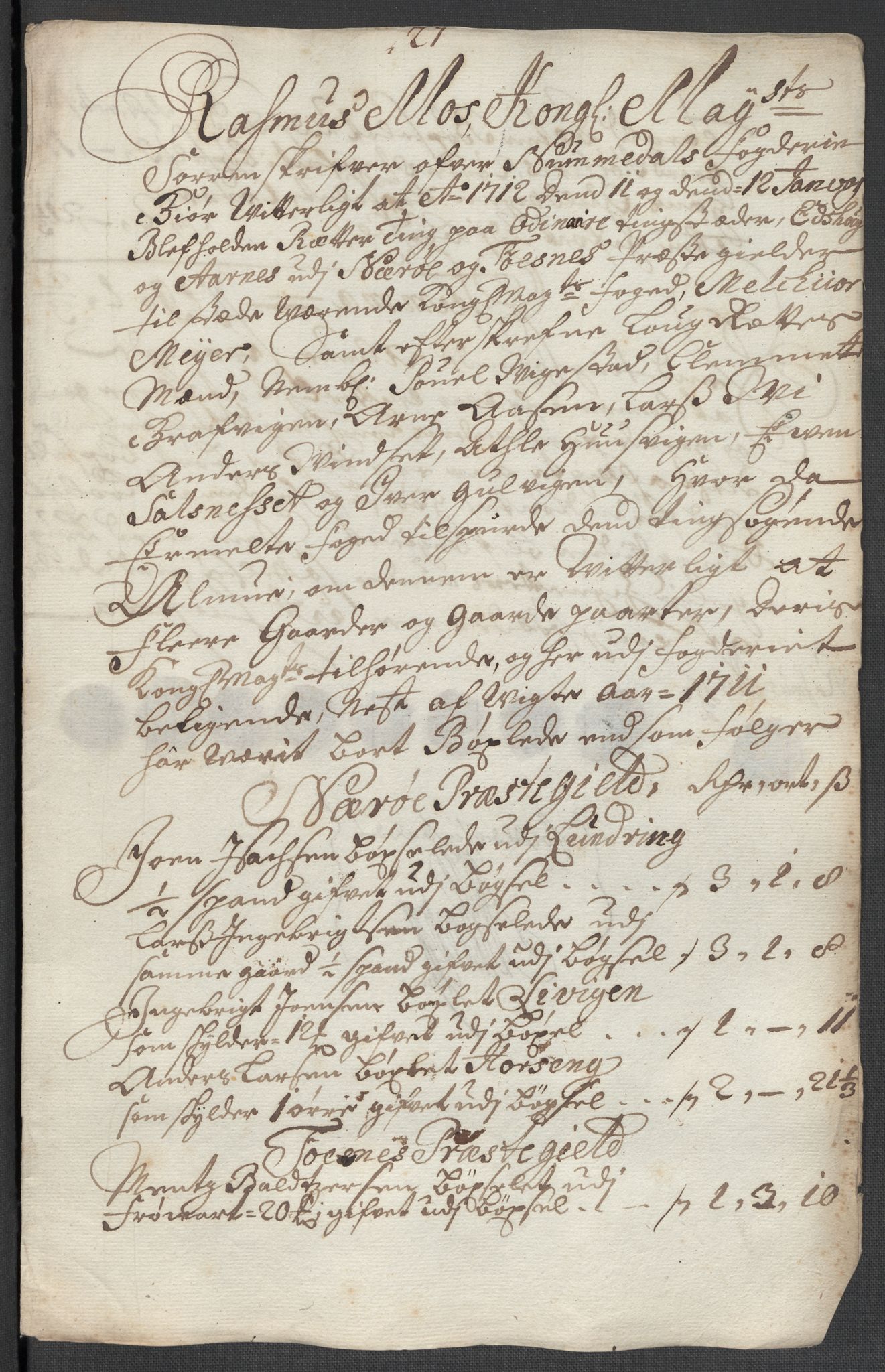 Rentekammeret inntil 1814, Reviderte regnskaper, Fogderegnskap, AV/RA-EA-4092/R64/L4432: Fogderegnskap Namdal, 1711, p. 172