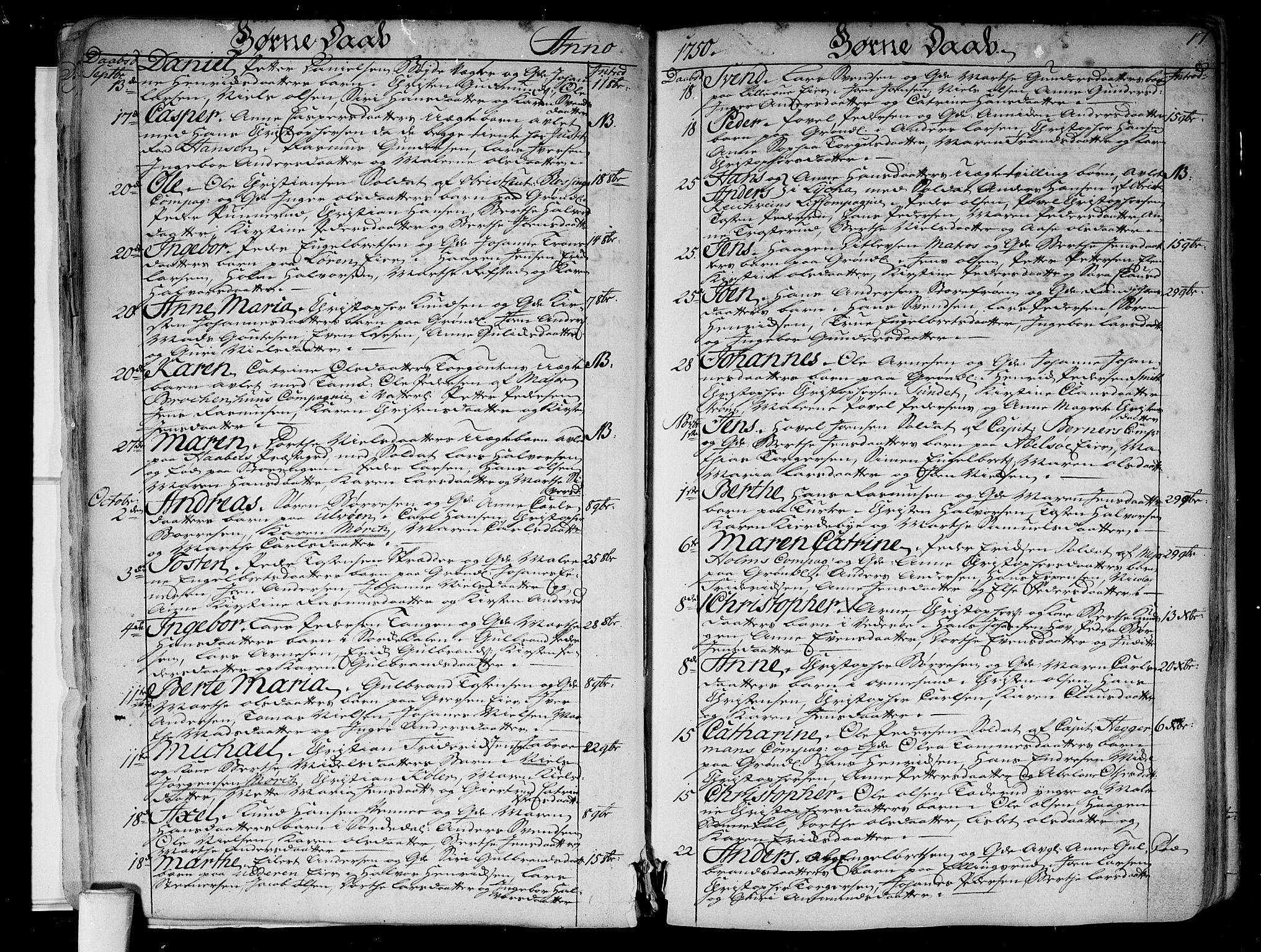 Aker prestekontor kirkebøker, SAO/A-10861/F/L0008: Parish register (official) no. 8, 1749-1765, p. 17