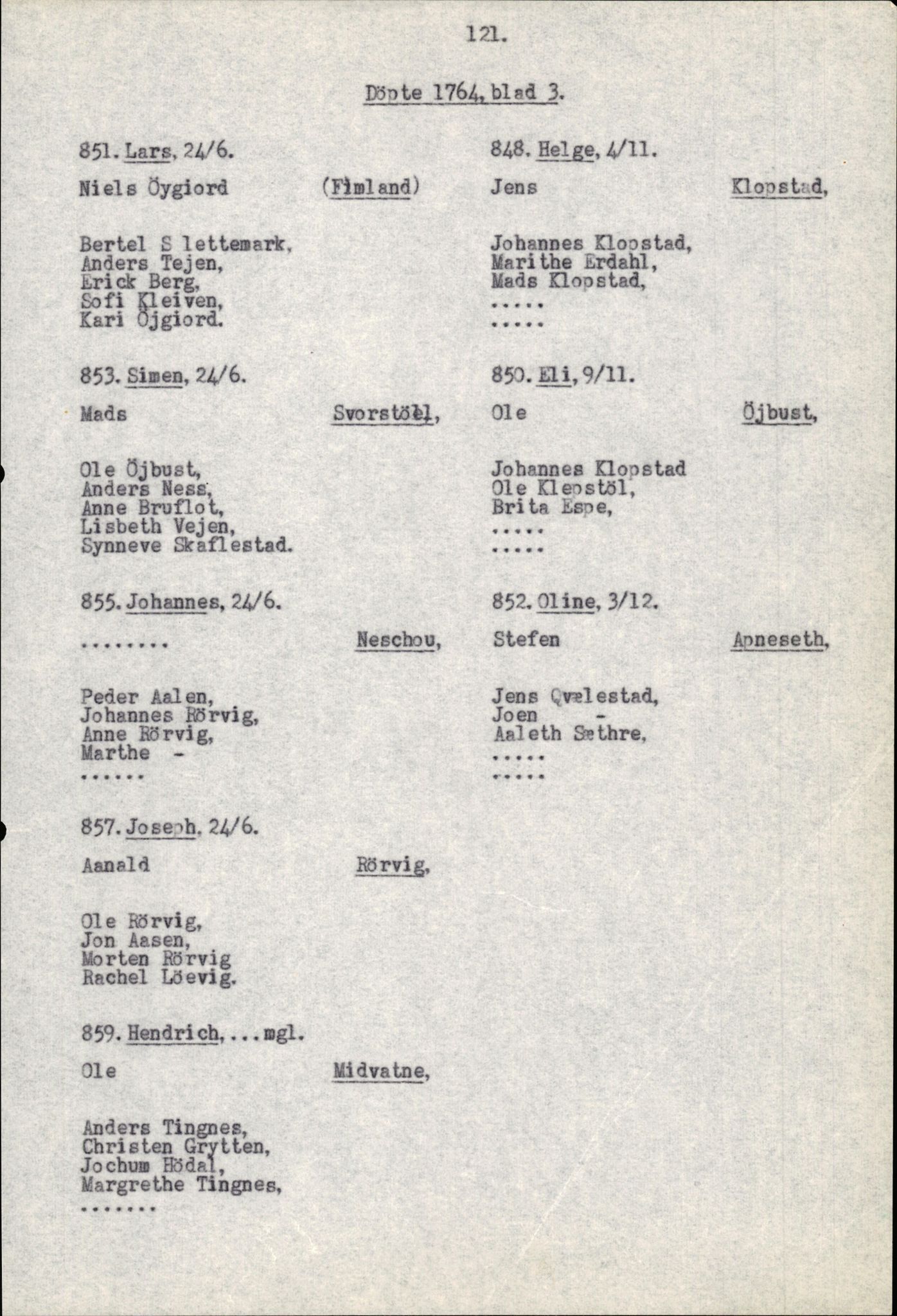 Samling av fulltekstavskrifter, SAB/FULLTEKST/B/14/0007: Førde sokneprestembete, ministerialbok nr. A 3, 1749-1764, p. 121