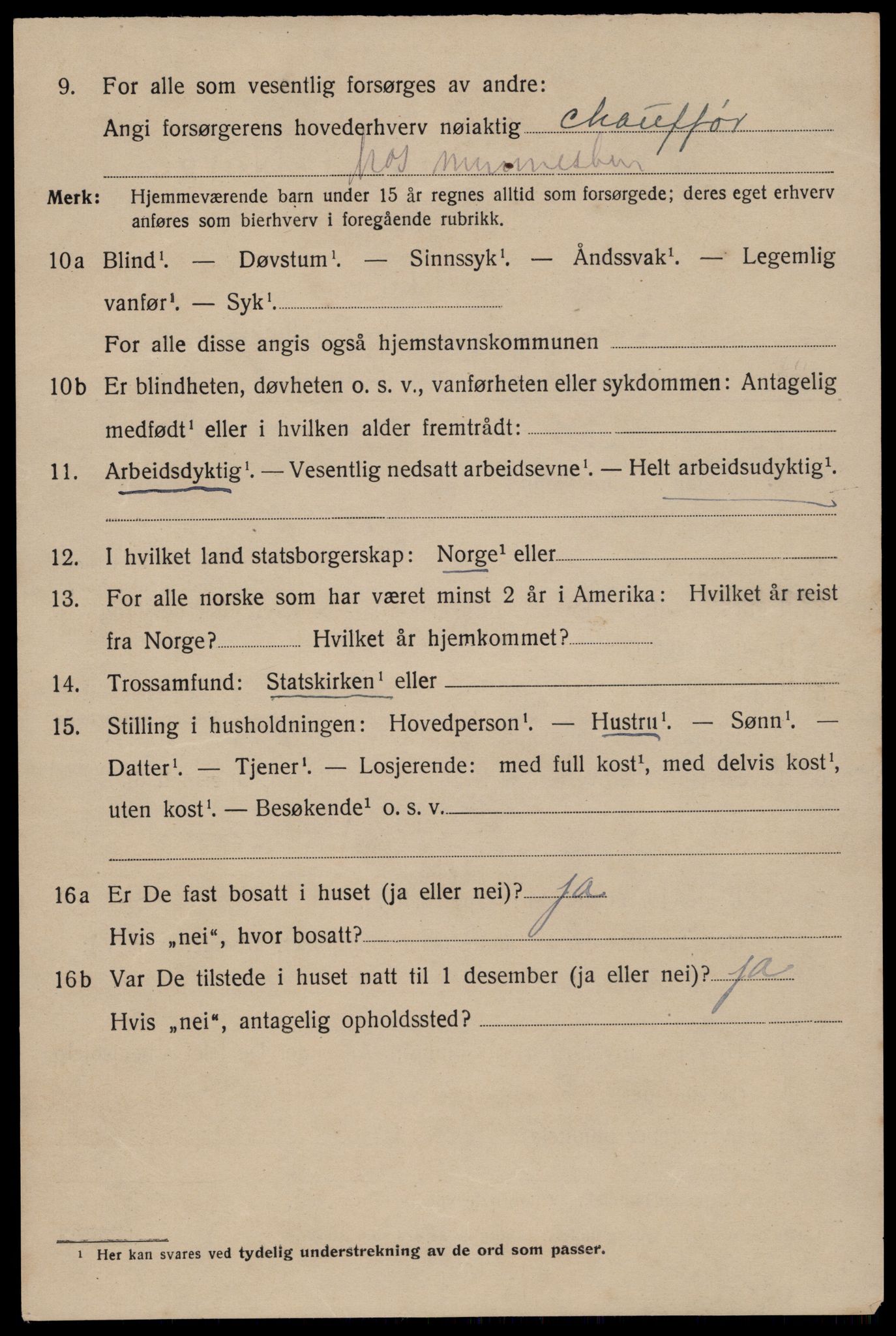 SAST, 1920 census for Stavanger, 1920, p. 61445