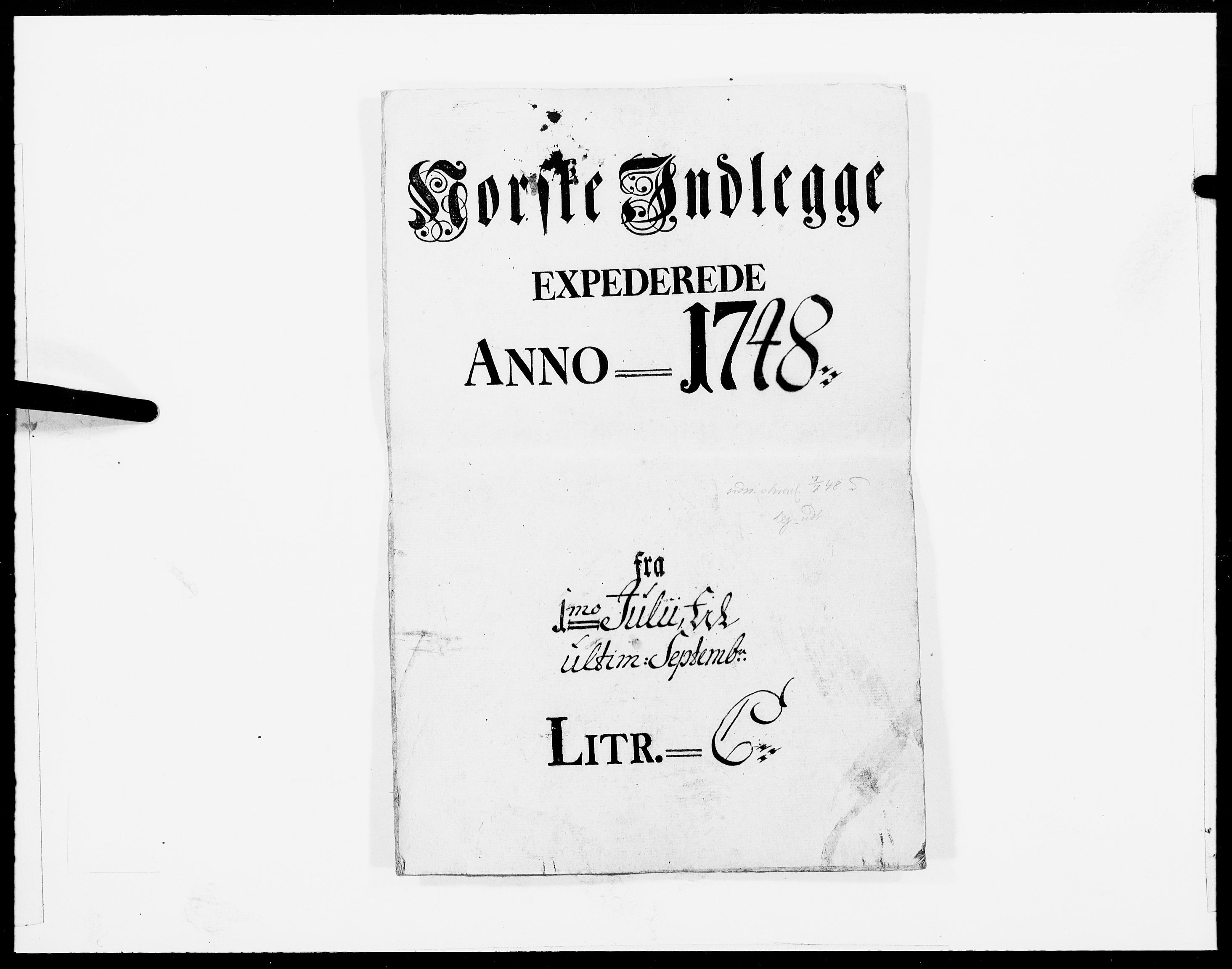 Danske Kanselli 1572-1799, AV/RA-EA-3023/F/Fc/Fcc/Fcca/L0149: Norske innlegg 1572-1799, 1748, p. 1