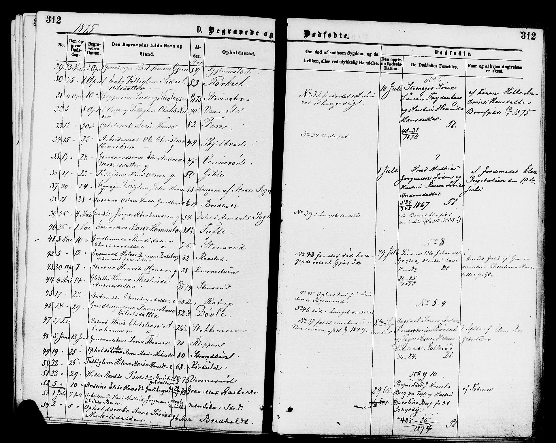 Stokke kirkebøker, AV/SAKO-A-320/F/Fa/L0009: Parish register (official) no. I 9, 1872-1883, p. 312